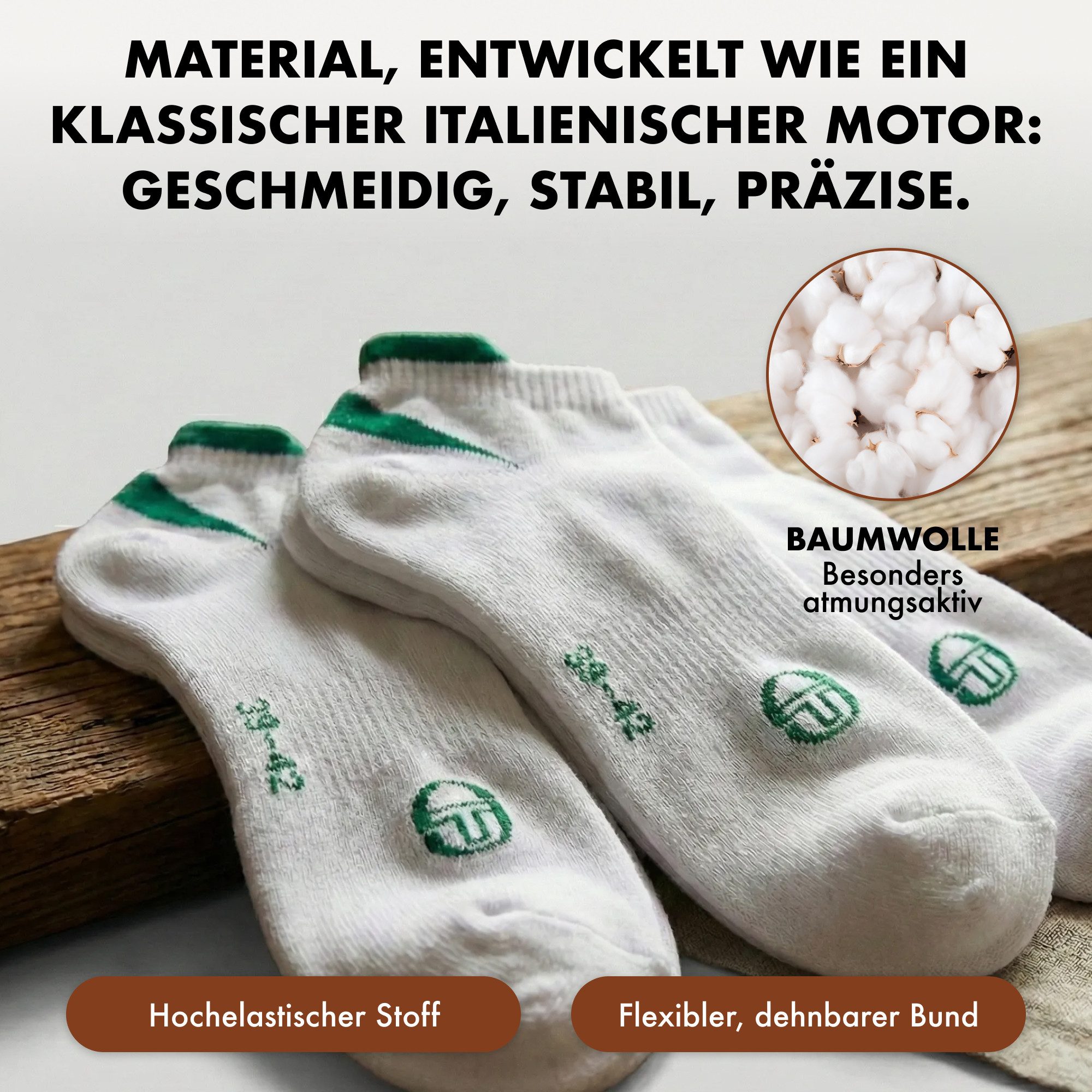 Ovatics Empowering Innovation Sportsocken Sergio Tacchini Herren Sneaker Socken 8 Paar - Premium Baumwollmix