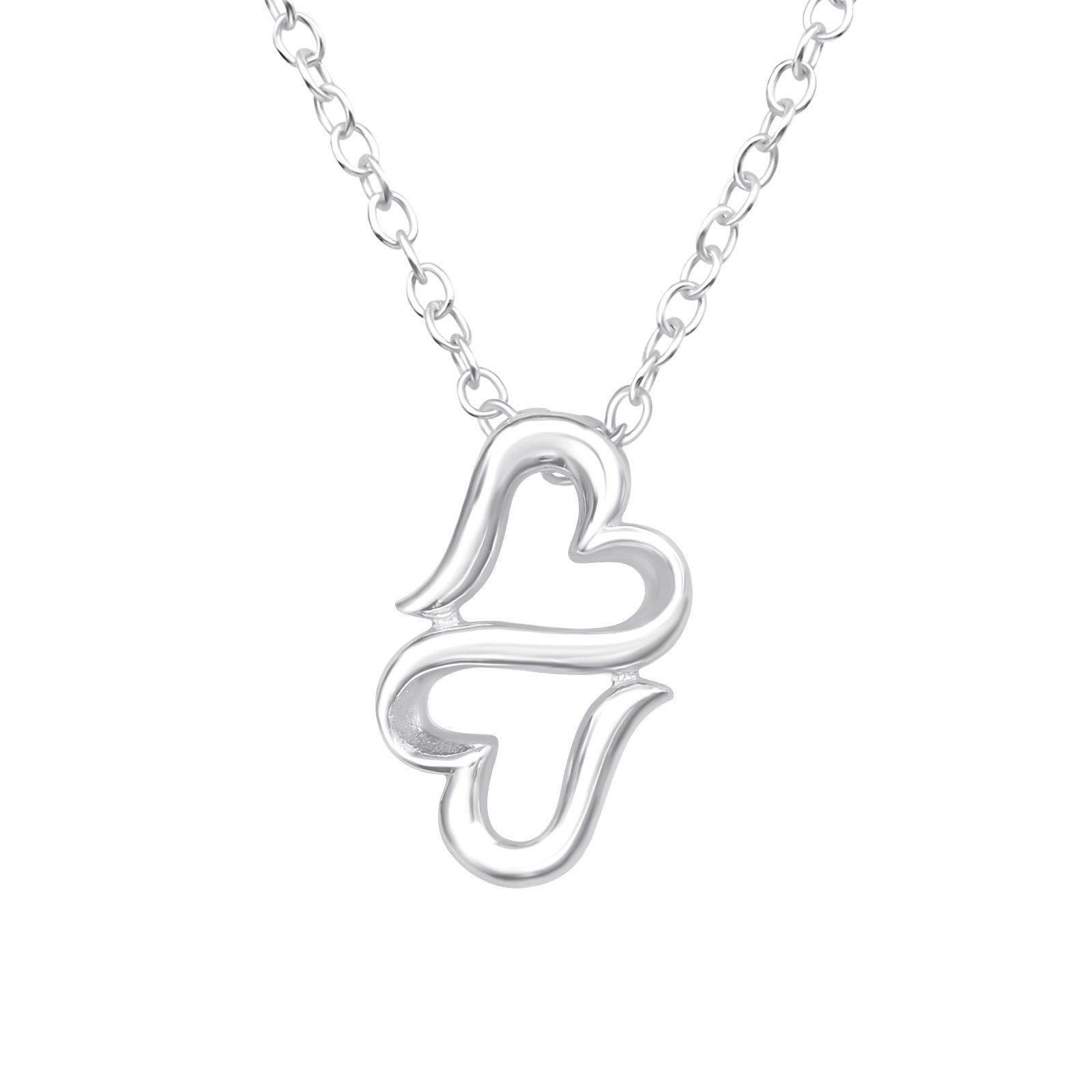 ALEXANDER YORK Kette mit Anhänger TWIN HEART, 2-tlg. (Kette mit Anhänger), 925 Sterling Silber, Silberschmuck