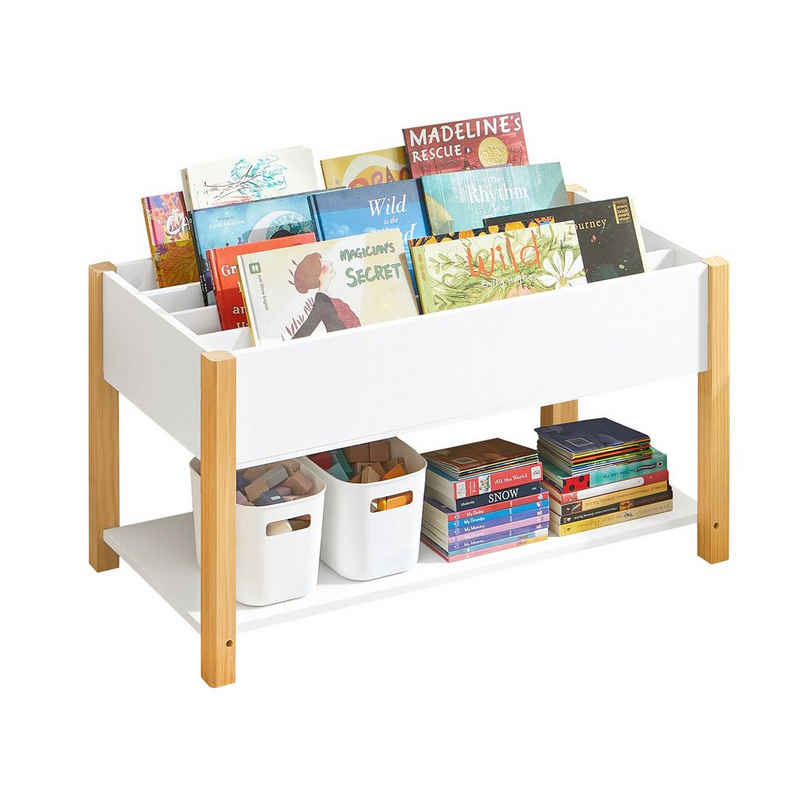 SoBuy Bücherregal »KMB35«, Kinder Bücherregal Kinderregal mit Ablagefächern Aufbewahrungsregal für Kinder Bücherständer Spielzeugregal Weiß