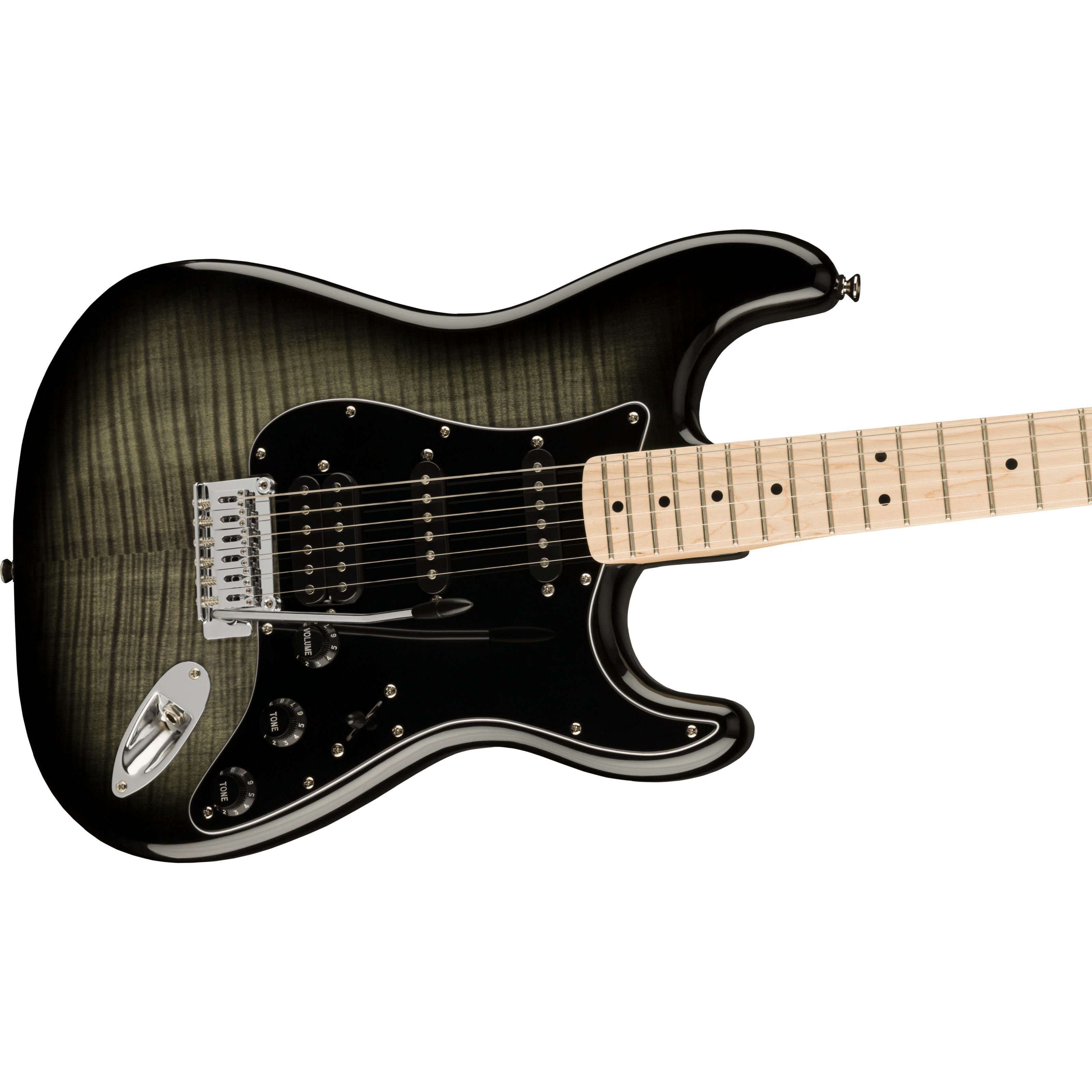 Squier E-Gitarre, E-Gitarren, ST-Modelle, Affinity Series Stratocaster FMT HSS MN Black Burst - E-Gitarre