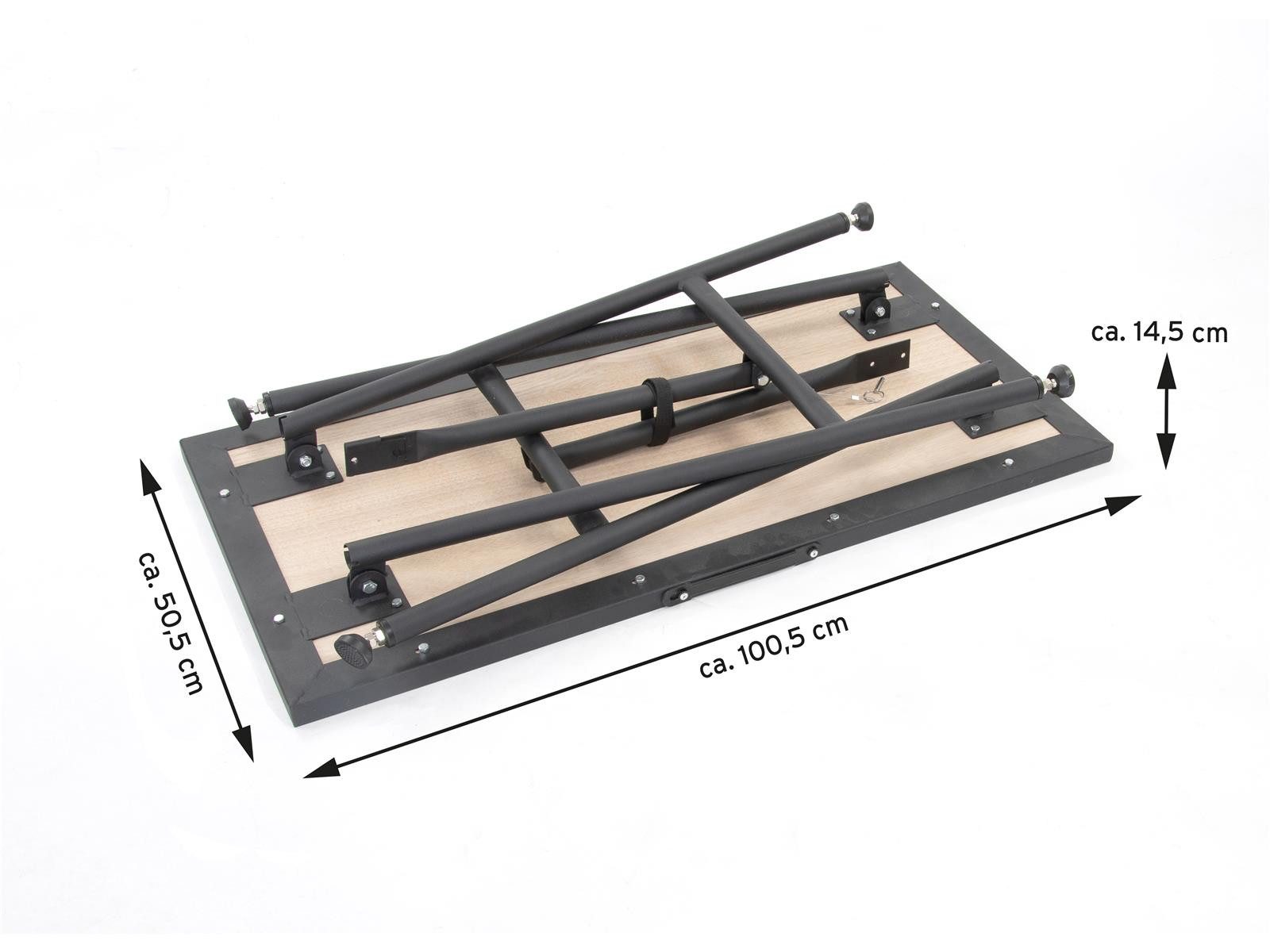 rikta Werkbank Klapp-Werkbank 100x50x85 cm, 200 kg Tragkraft, klappbar, (Set), Klappbare Werkbank mit 25 mm Sperrholzplatte – belastbar bis 200 kg