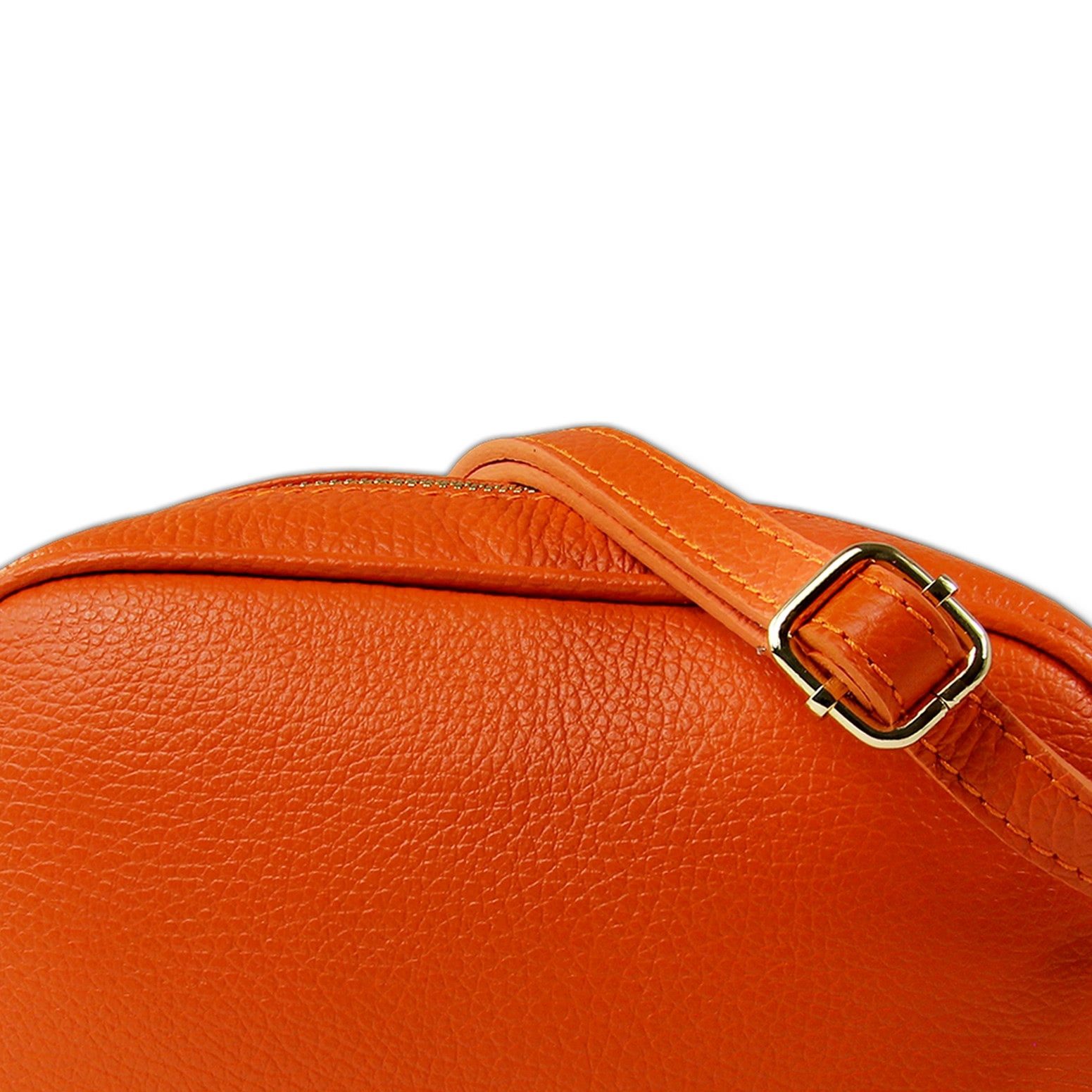 Toscanto Umhängetasche Toscanto Damen Umhängetasche Leder Tasche (Umhängetasche), Damen Leder Umhängetasche, orange ca. 21cm
