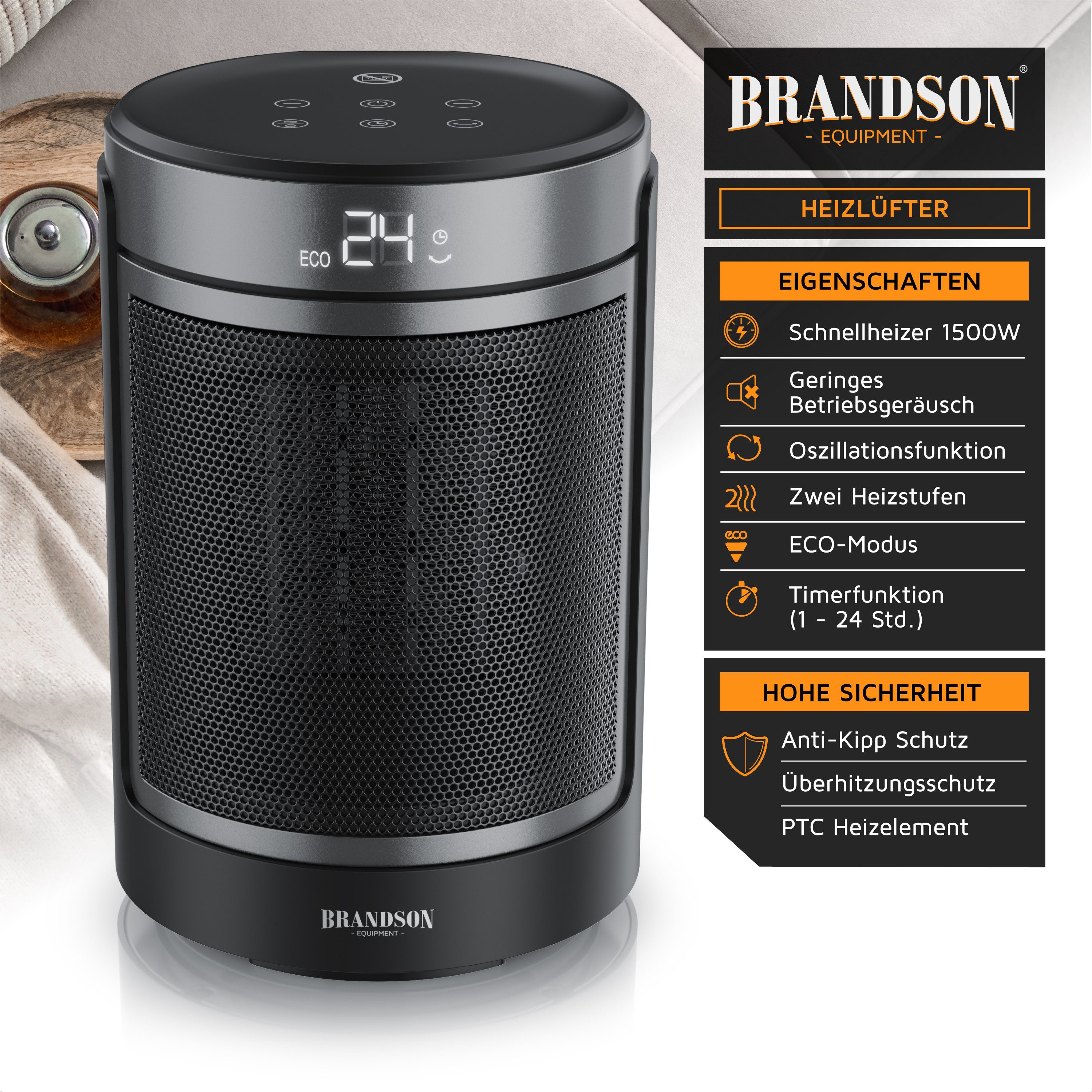 Brandson Keramikheizlüfter Keramik Heizlüfter mit Fernbedienung, Überhitzun günstig online kaufen