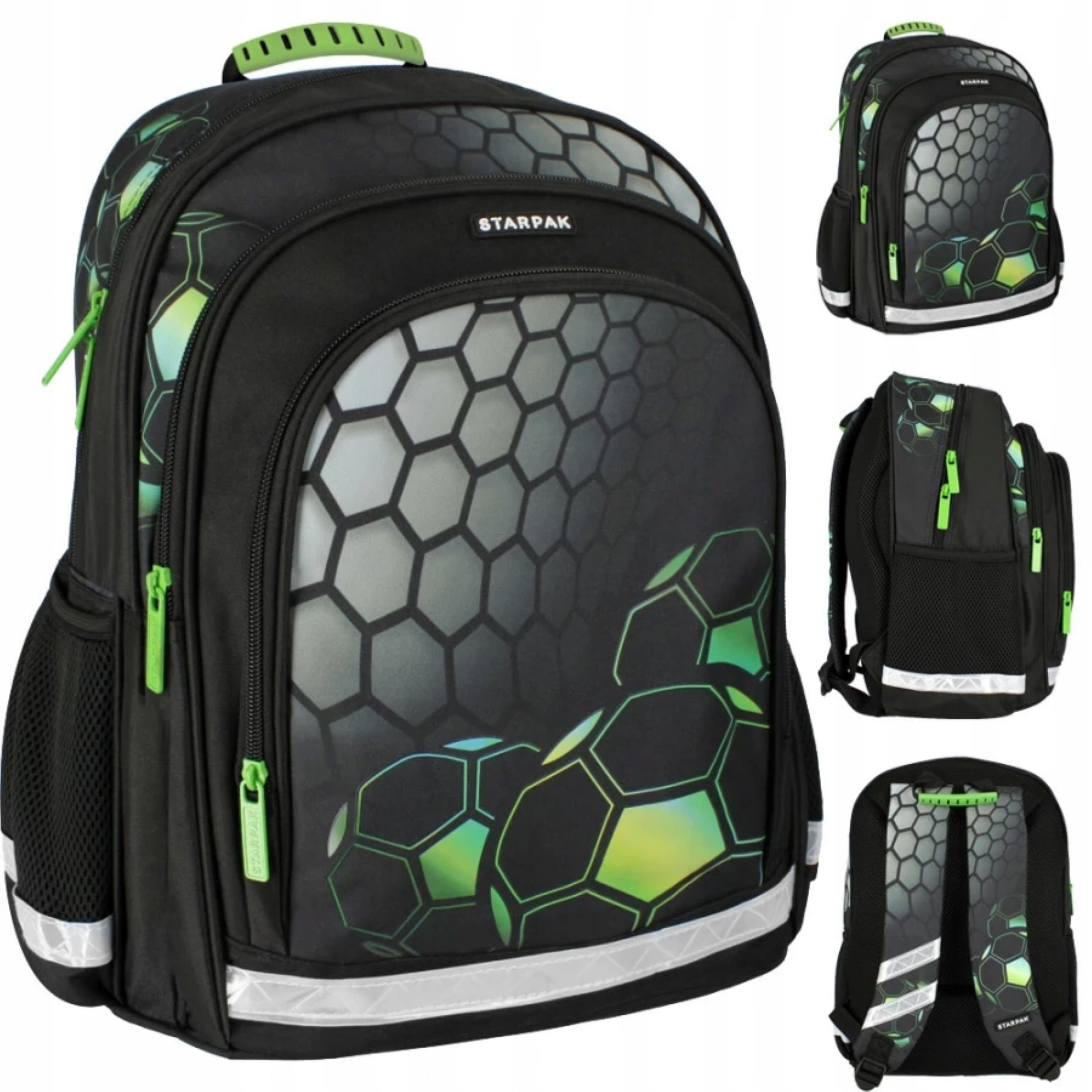 Starpak Schulrucksack Schulrucksack Football für Jungen – robust, ergonomisch, reflektierend