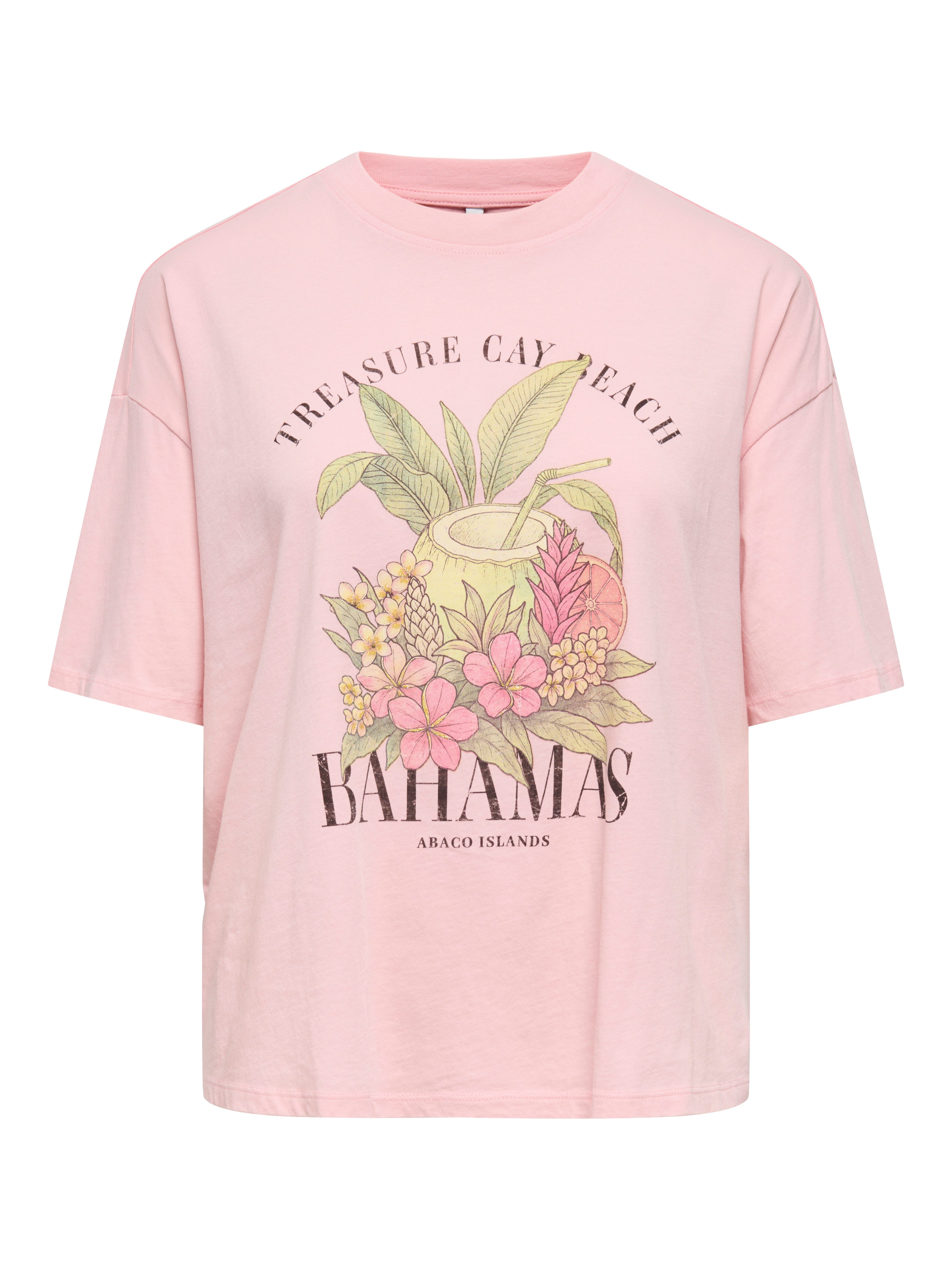 ONLY Kurzarmshirt ONLLUCY BOXY S/S TOP JRS Baumwolle, Rundhals
