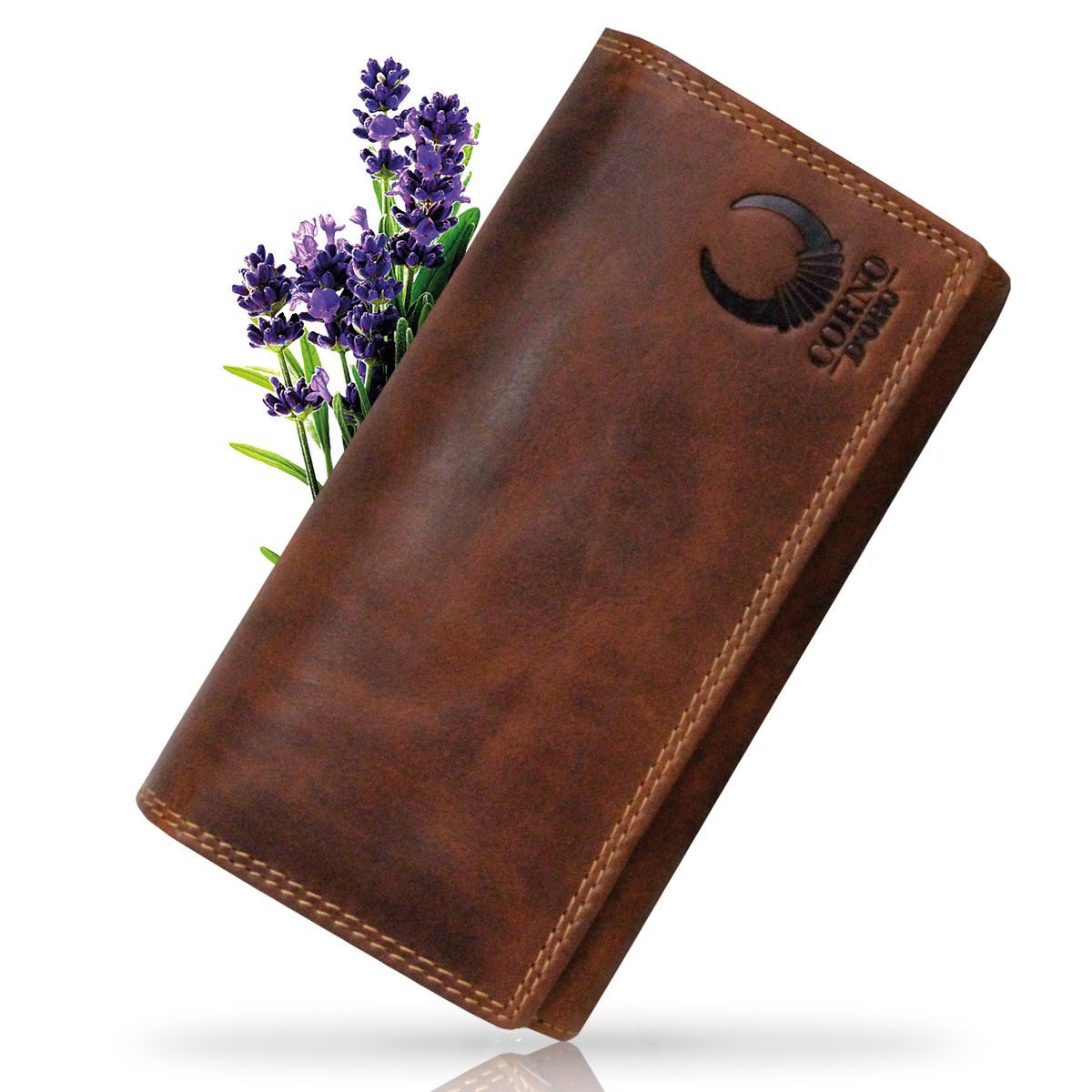 Geldbörse Damen Leder Groß Handmade Portemonnaie Viele Fächer Vintage Braun