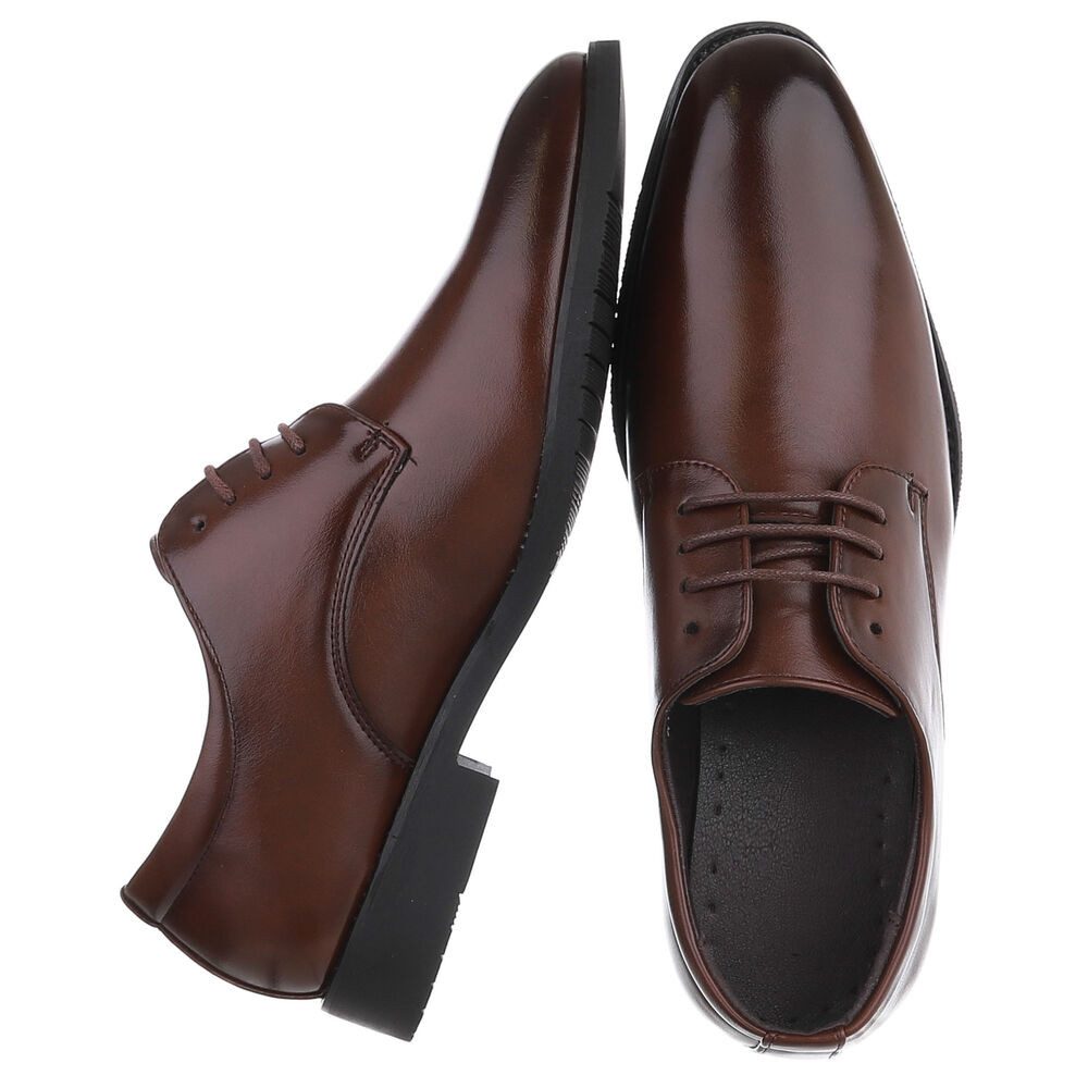 Coolwalk Herrenschuh Derby elegant Schnürschuh klassisch Schnürschuh (91563701) Blockabsatz Business-Schuhe in Braun