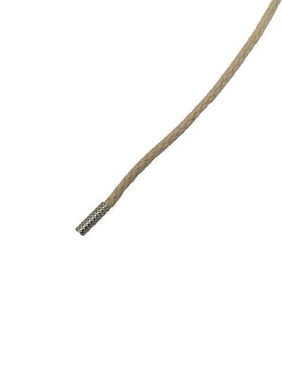 Rema Schnürsenkel Rema Schnürsenkel Natur - rund - gewachst - Kordel - ca. 2,5 mm dünn für Sie nach Wunschlänge geschnitten und mit Metallenden versehen