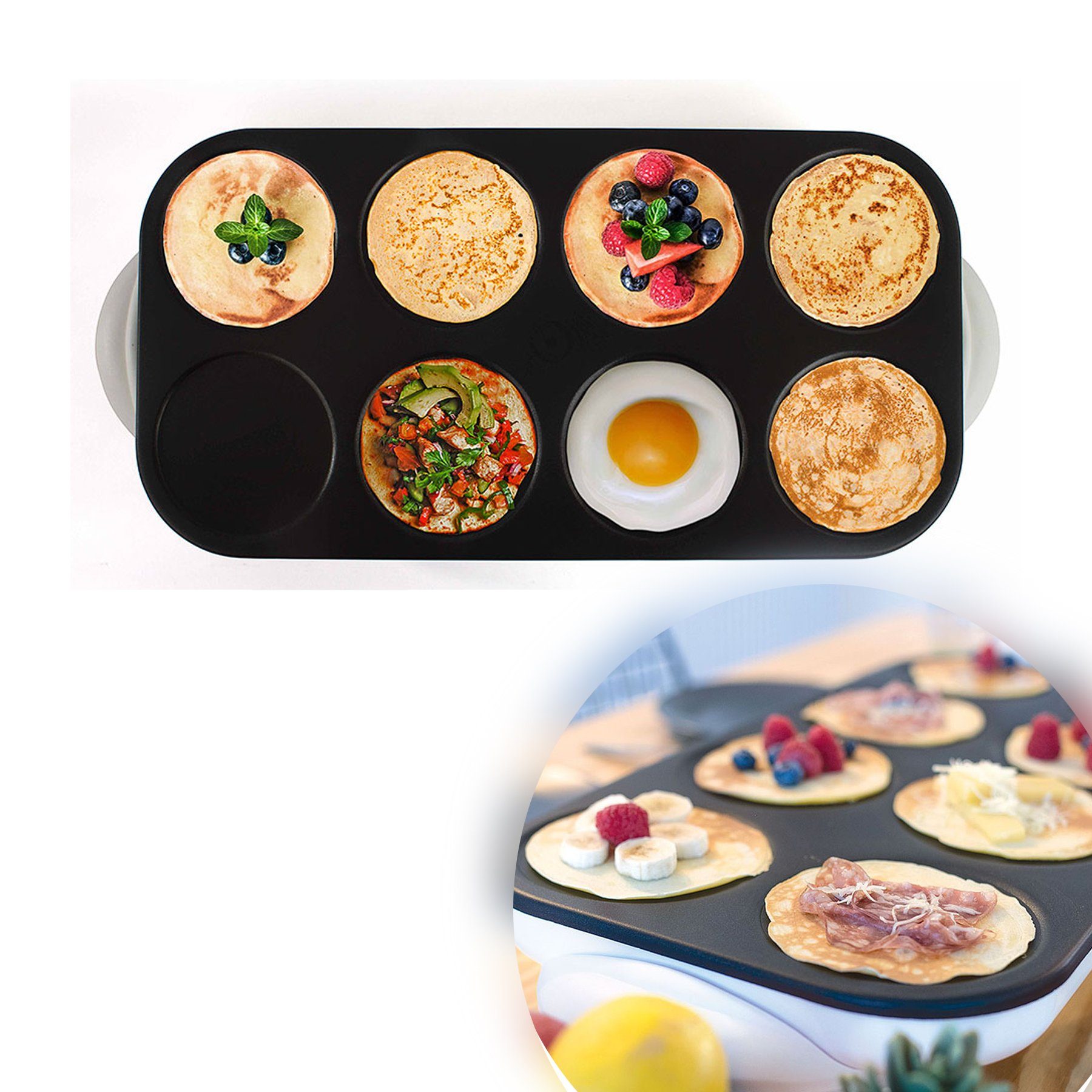 LIVOO Раклетници LIVOO Crepes Maker Maxi Mini-Crepes 8 Personen 1500 Watt weiß