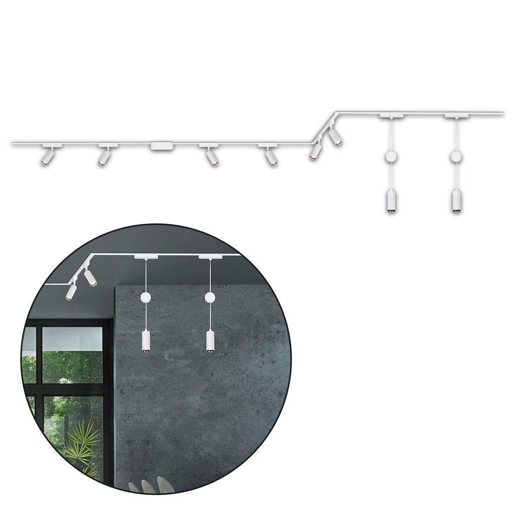 Briloner Leuchten LED Deckenleuchte 8037086B, LED fest integriert, 2700K - Extra-Warmweiß, Schienensystem Luxtrail 4 m Weiß 5W Decke Wohnzimmer Büro Küche Flur