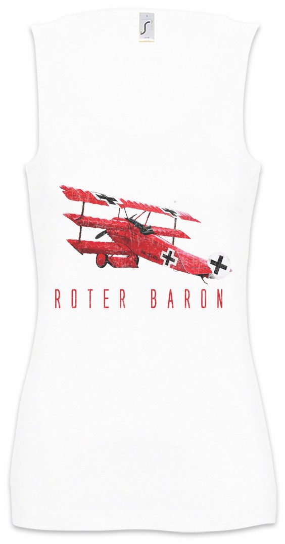 Urban Backwoods Tanktop Roter Baron Ärmelloses Damen T-Shirt Air Force Red Baron Rote Manfred Flieger Jagdflieger Airforce Luftwaffe