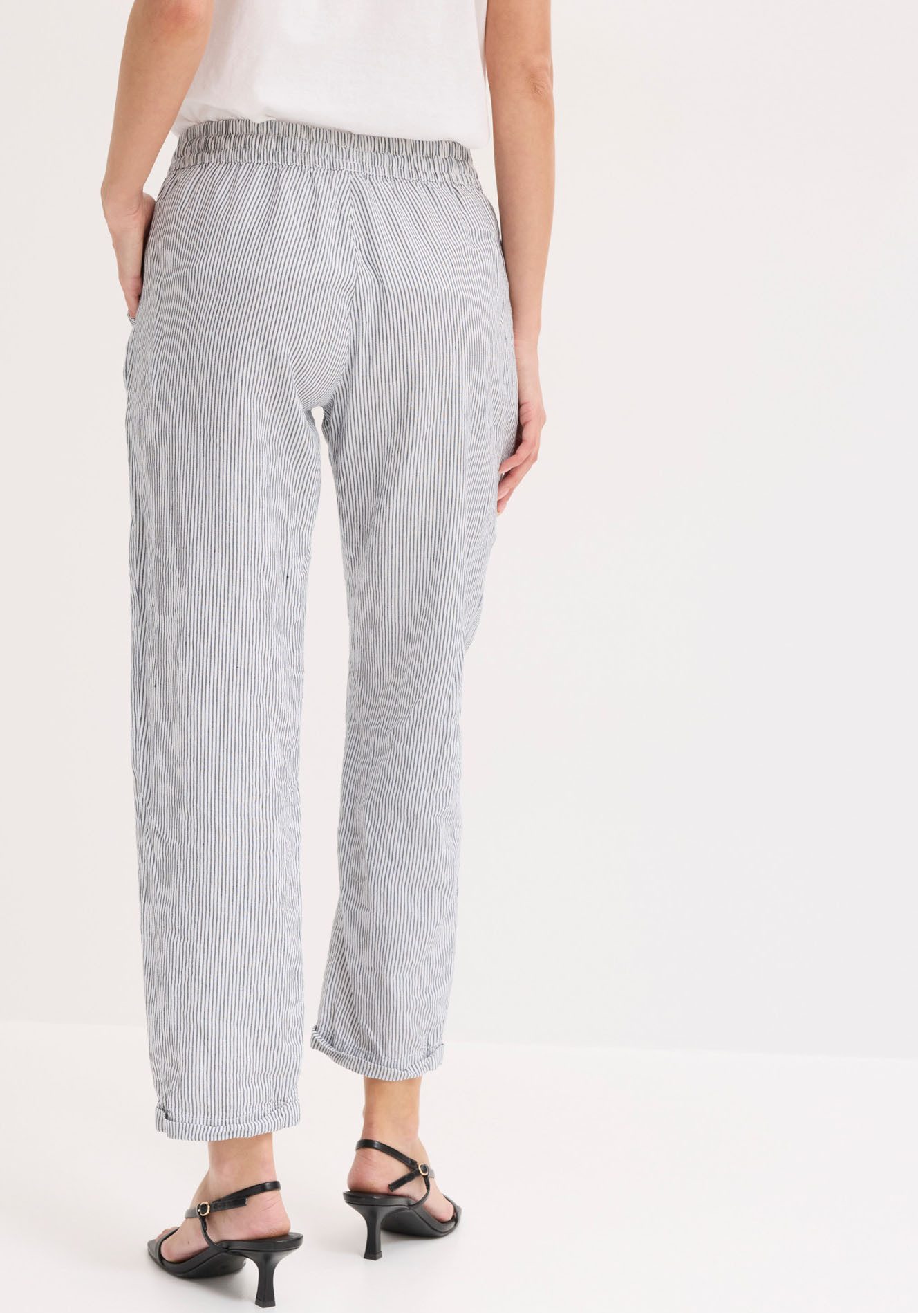 bonprix Leinenhose (1-tlg) aus Leinen und Lyocell, mit Elastik-Bündchen, Regular Fit