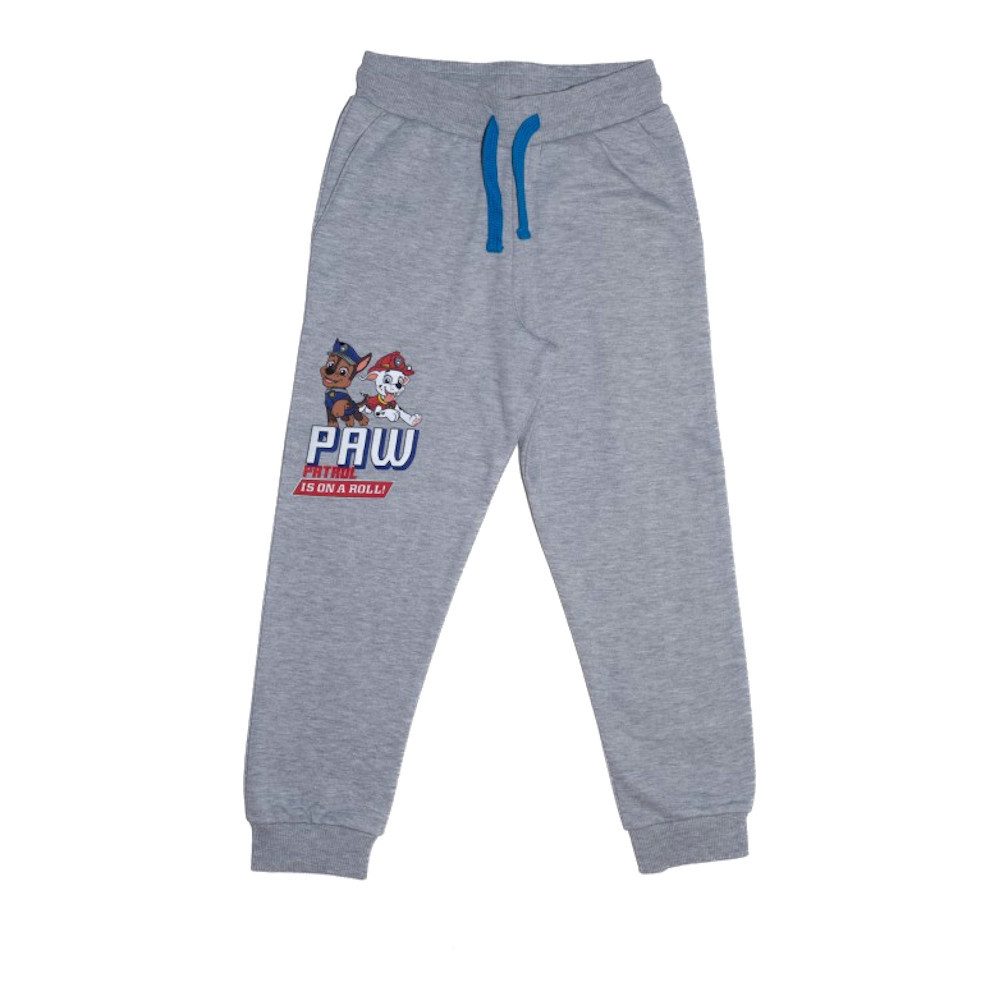 PAW PATROL Jogginghose PAW Patrol Jogginghose mit Schriftzug "on a Roll!", grau