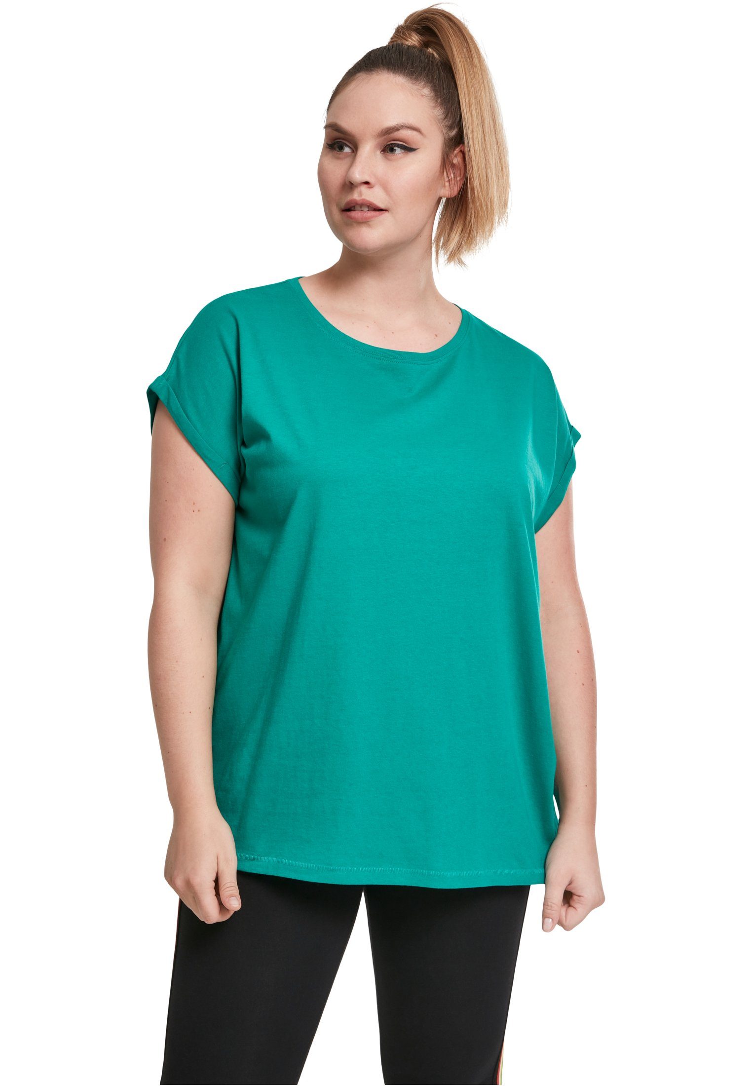 URBAN CLASSICS T-Shirt Extended teal TB771 Shoulder