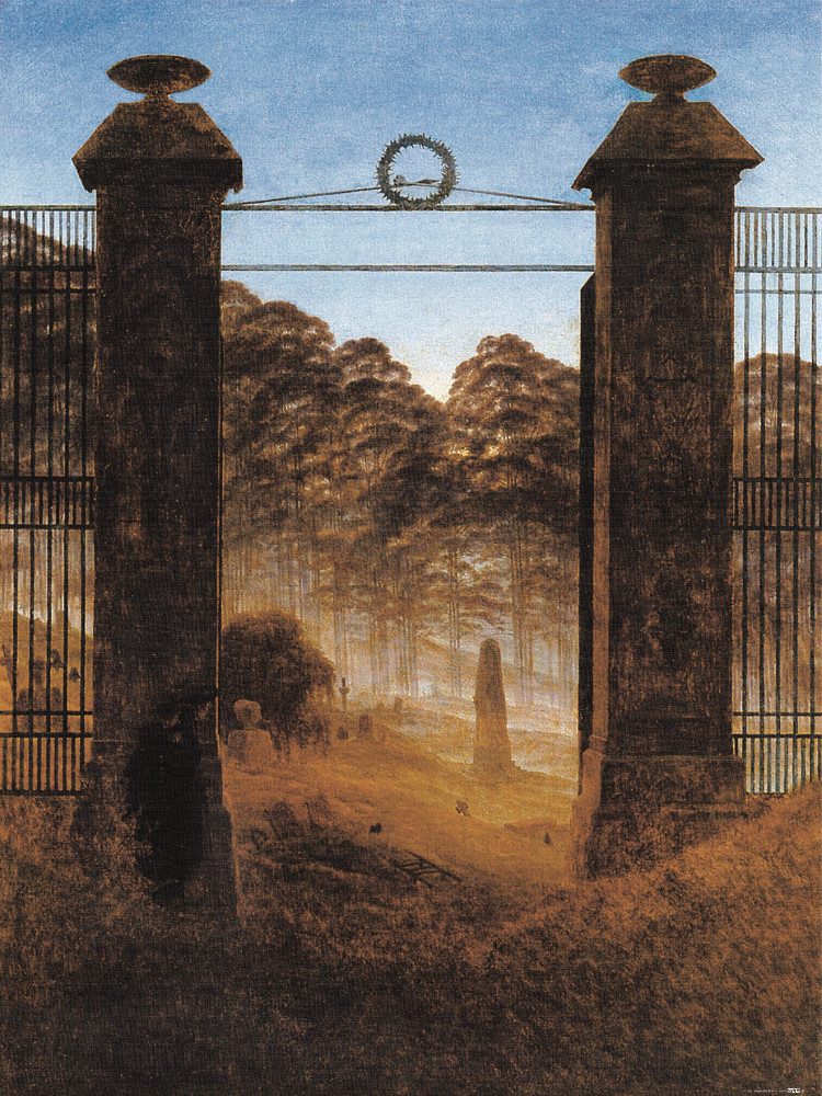 Poster Caspar David Friedrich Kunstdruck Bild - Friedhofseingang