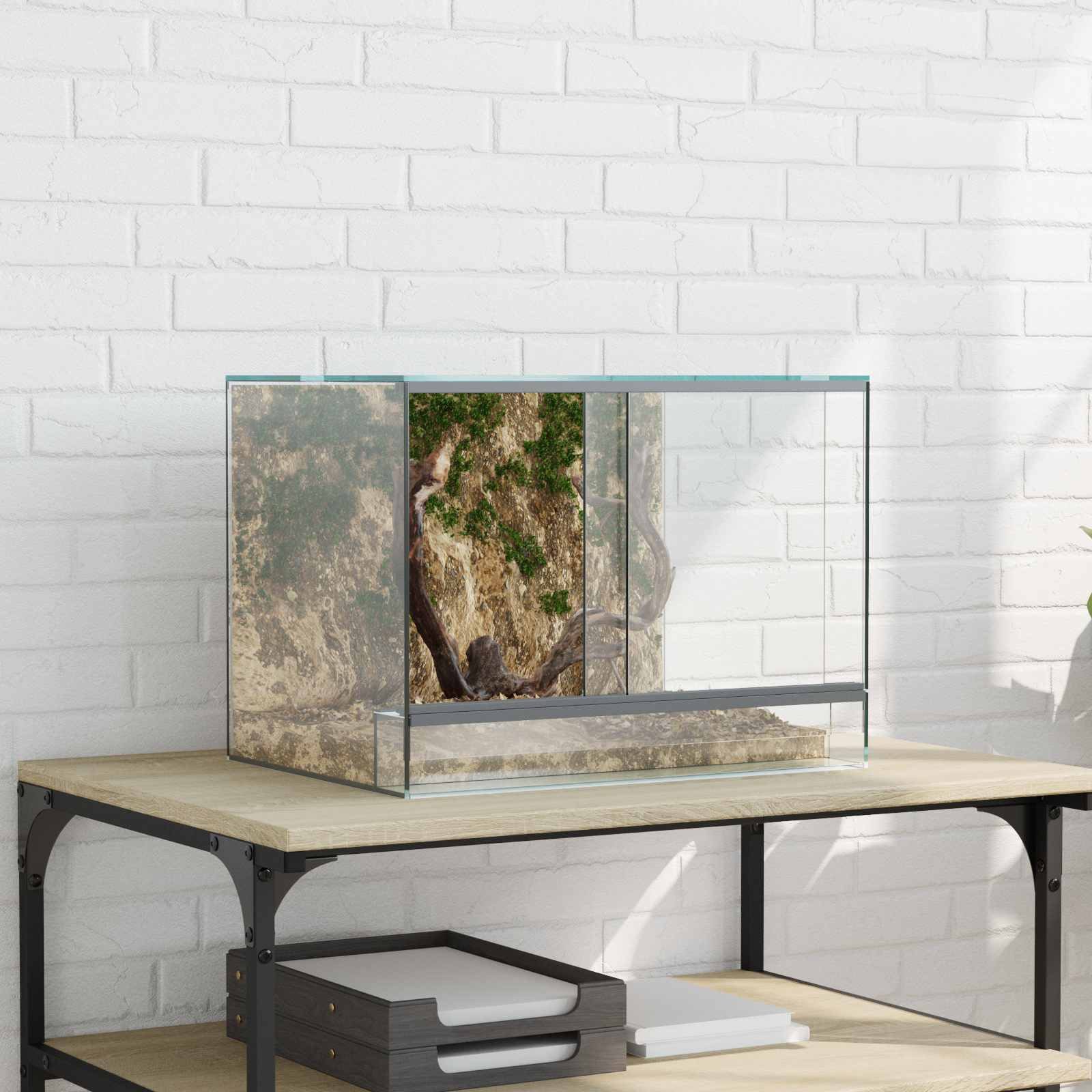 vidaXL Terrarium 40 x 30 x 30 cm Terrarium Reptilien- und Amphibienhabitate Weiß 40x30x
