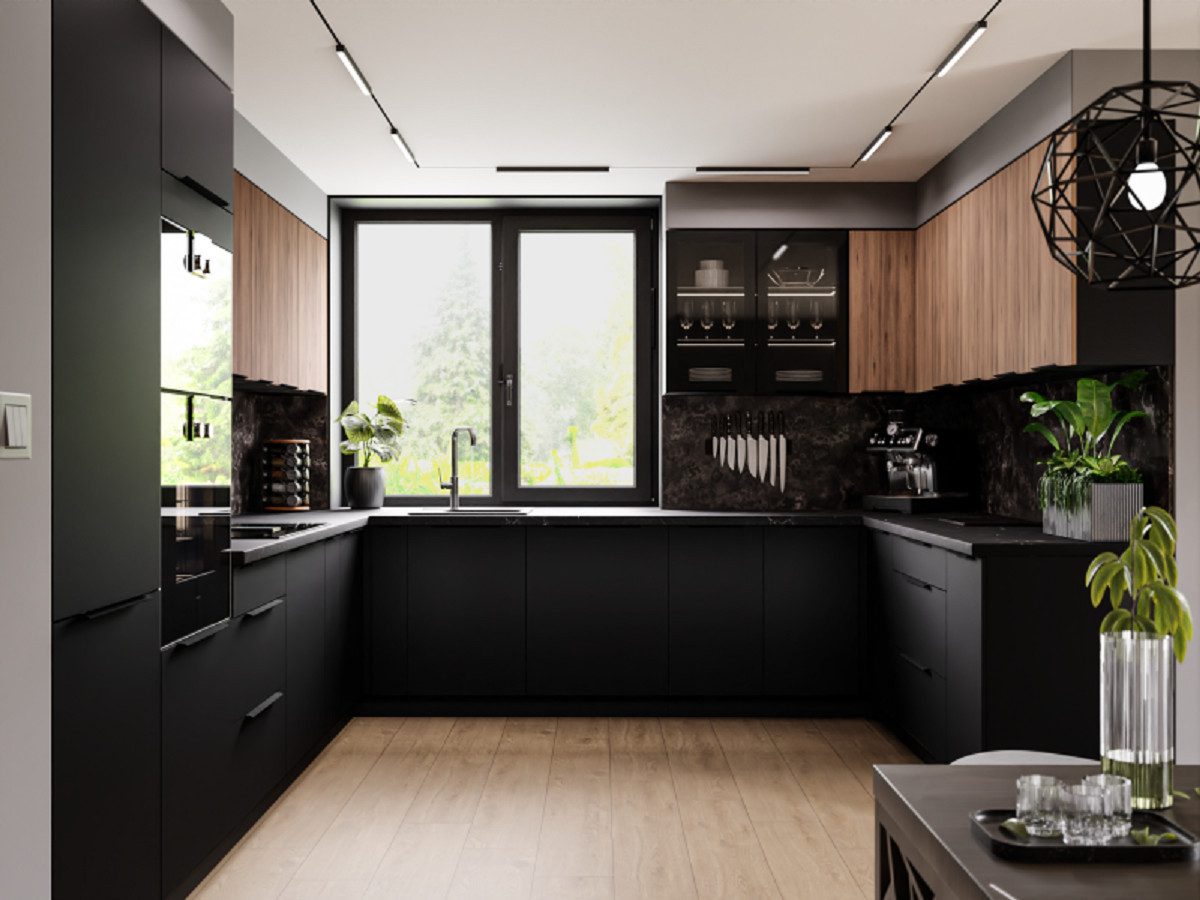 ROYAL24_MARKT Winkelküche K71-G340 - Elegante Küchenfronten günstig online kaufen