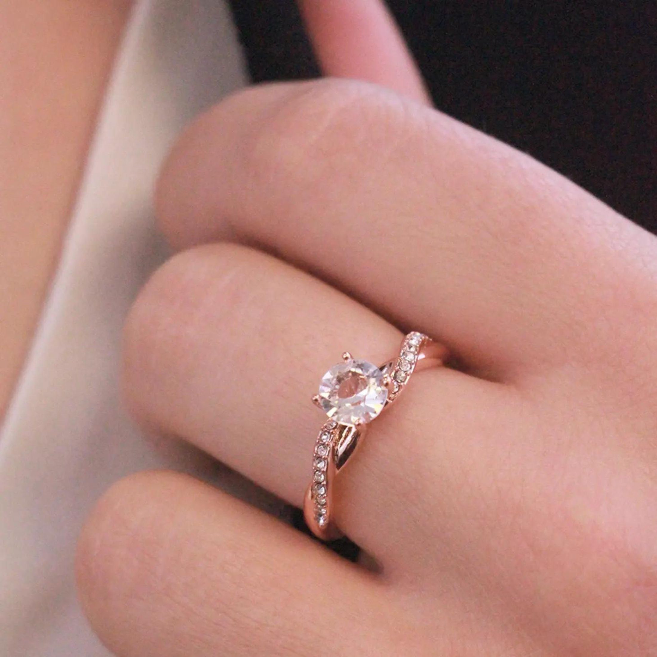 Ella Eisvogel Fingerring Eleanor Ring: 18k Goldlegierung & österreichischer günstig online kaufen