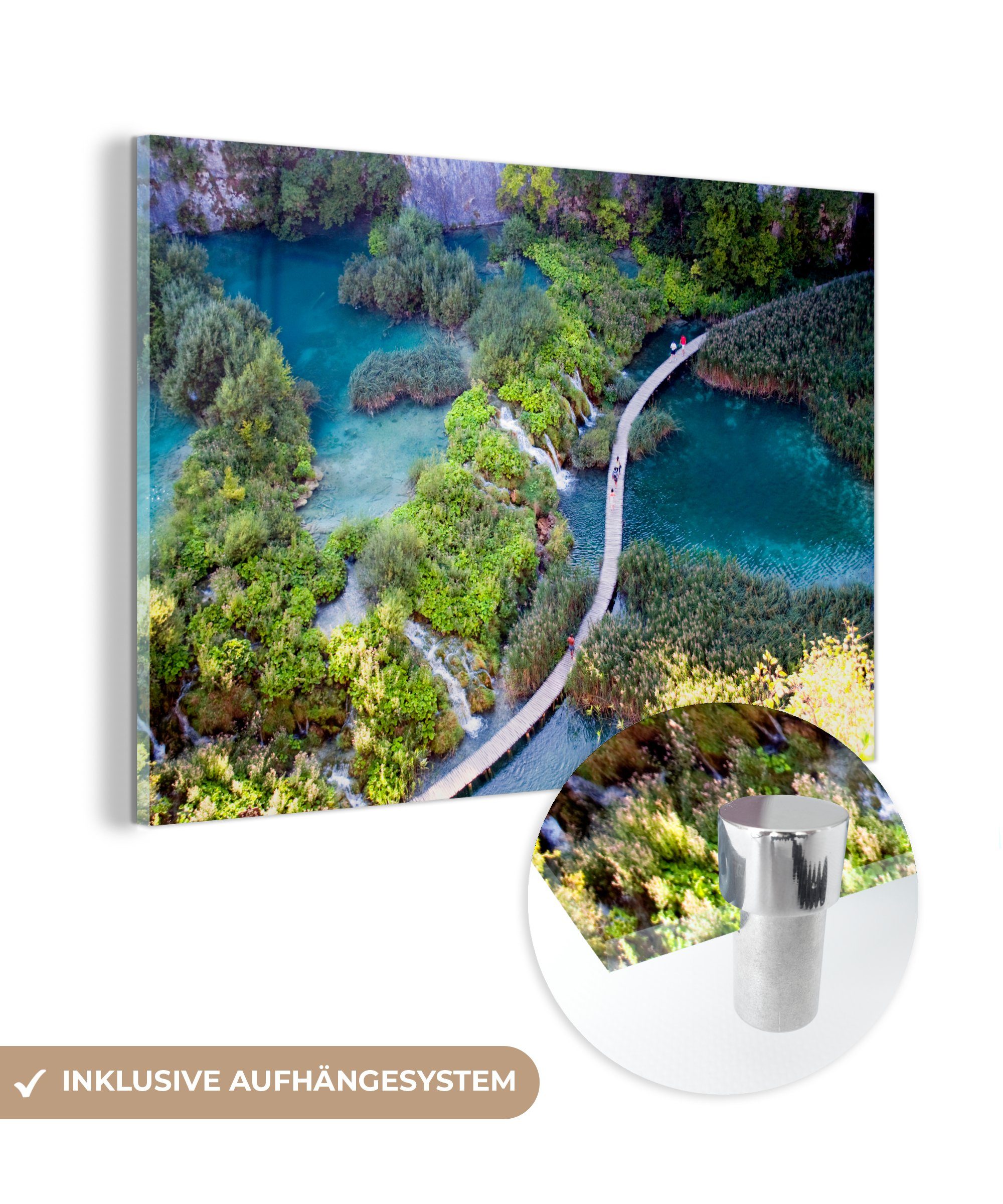 MuchoWow Acrylglasbild Ansicht des Nationalparks Plitvicer Seen im Herbst, (1 St), Acrylglasbilder Wohnzimmer & Schlafzimmer