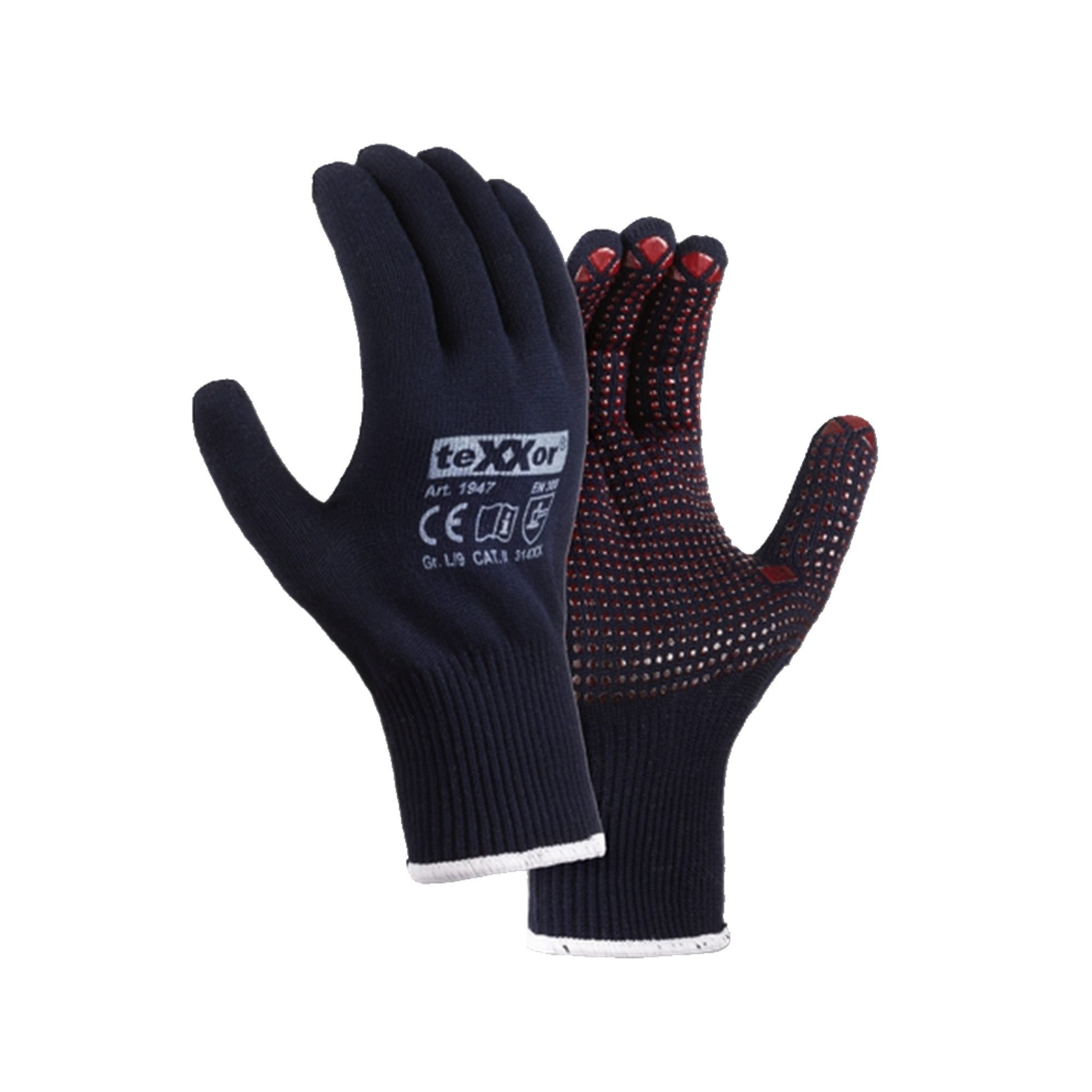 teXXor Nitril-Handschuhe Handschuh 1947-8 blau/rot Gr. 8