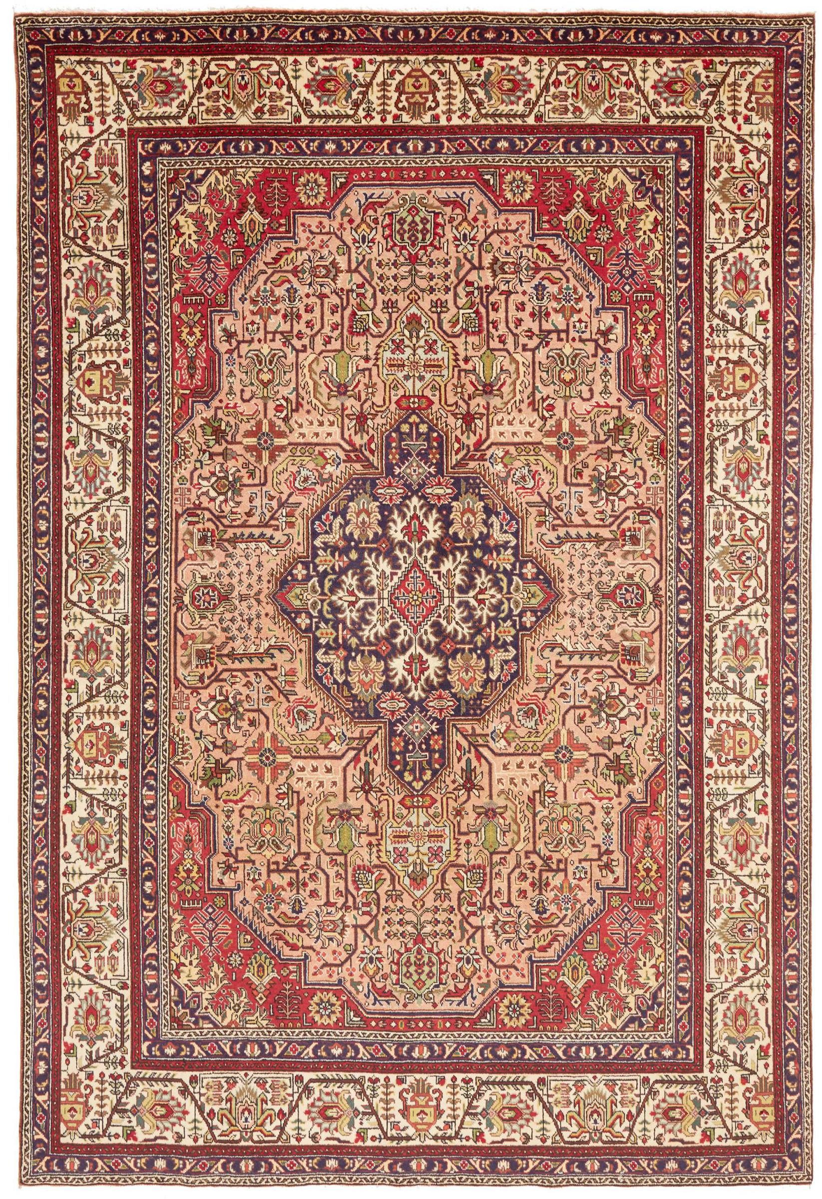 Nain Trading Orientteppich Täbriz 199x303 Handgeknüpfter Orientteppich / Perserteppich, rechteckig, Höhe: 12 mm