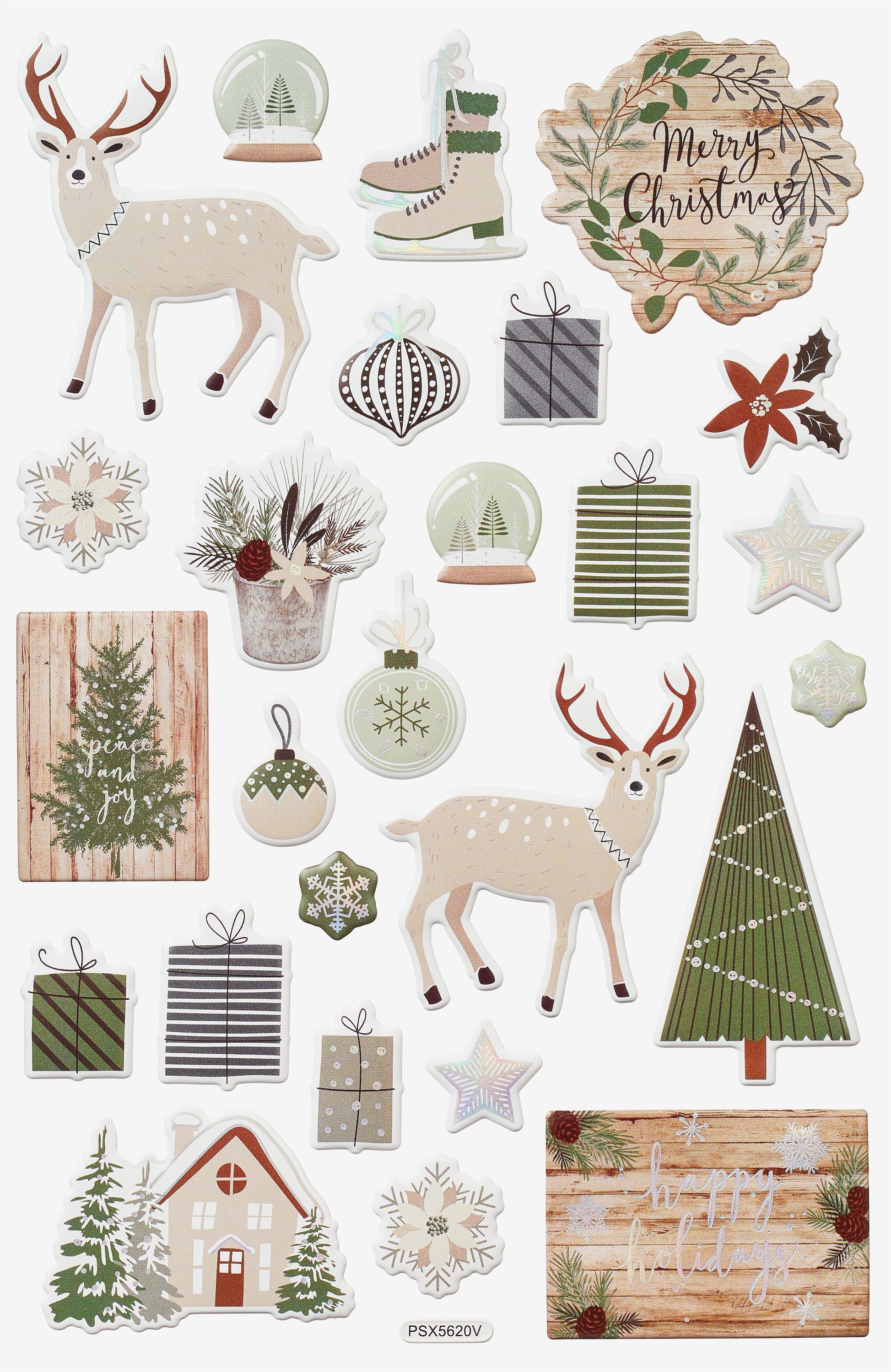 HobbyFun Sticker Happy Holidays, (26-tlg), 26 Stück