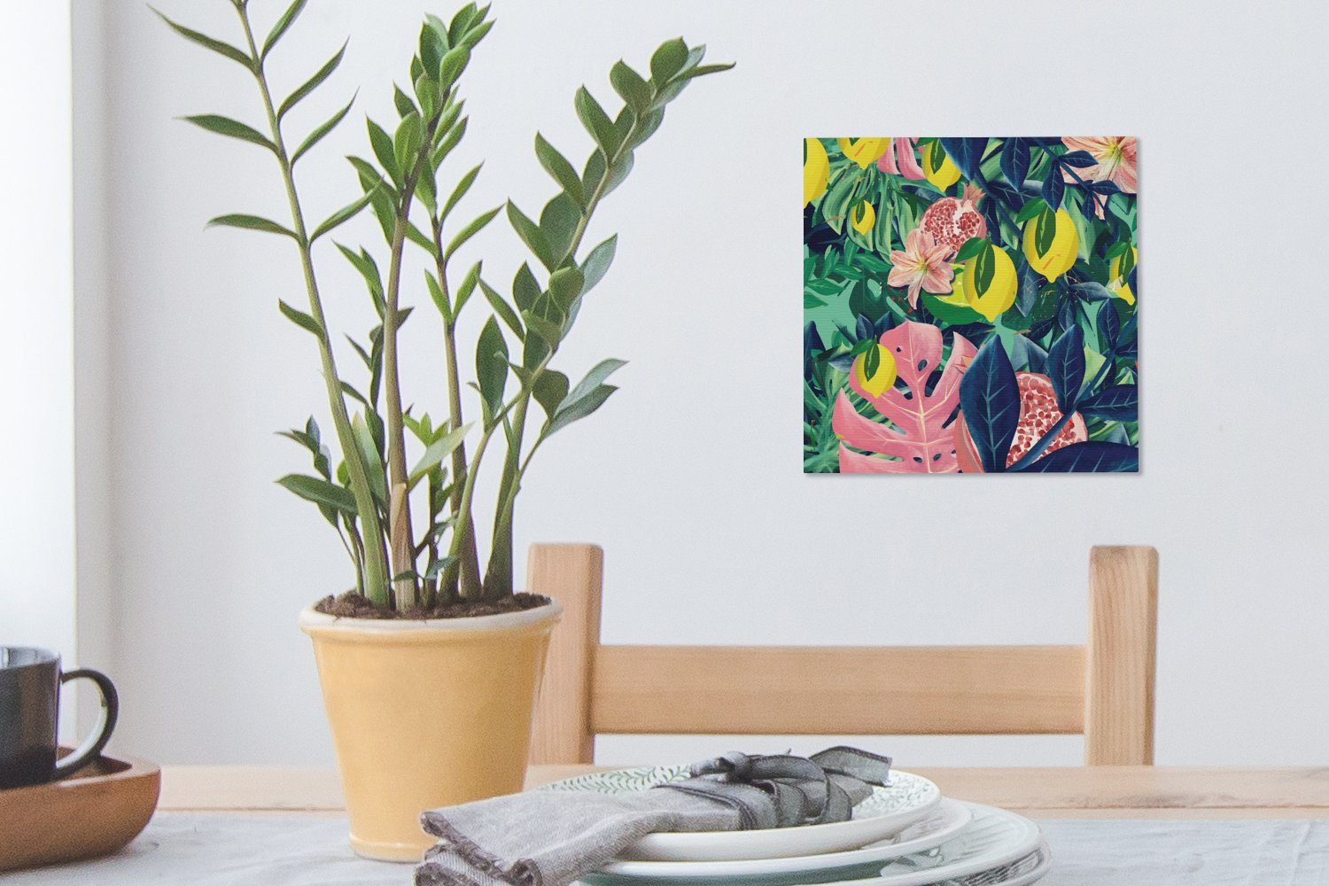 OneMillionCanvasses® Leinwandbild Blumen - St), Früchte Farben, für Leinwand Schlafzimmer Wohnzimmer (1 - Bilder