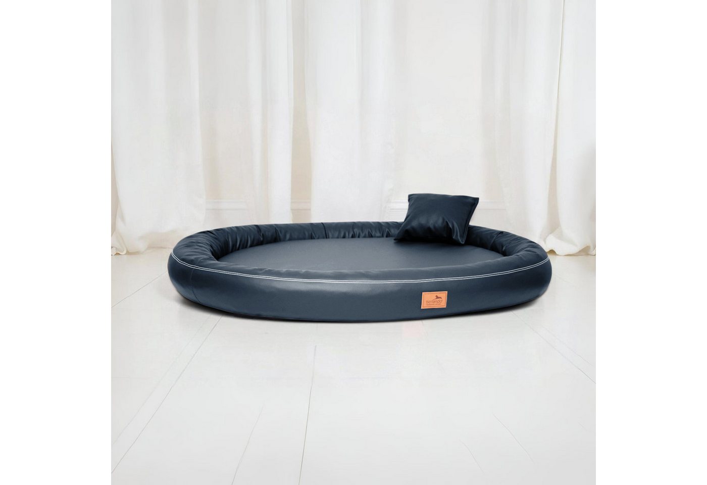 Thumbnail - tierlando® Tierbett Orthopädisches Hundebett GILBERT aus Kunstleder mit Latexkern, Abwischbar, Haar resistent, Pflegelei...