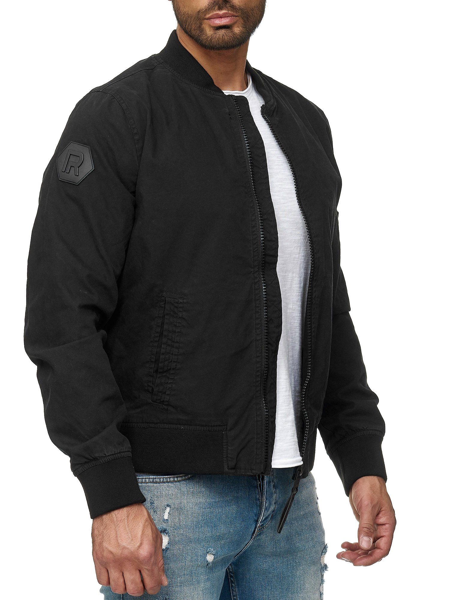 Schwarz Baumwolle Übergangsjacke Hochwertige RedBridge Premium Softshelljacke