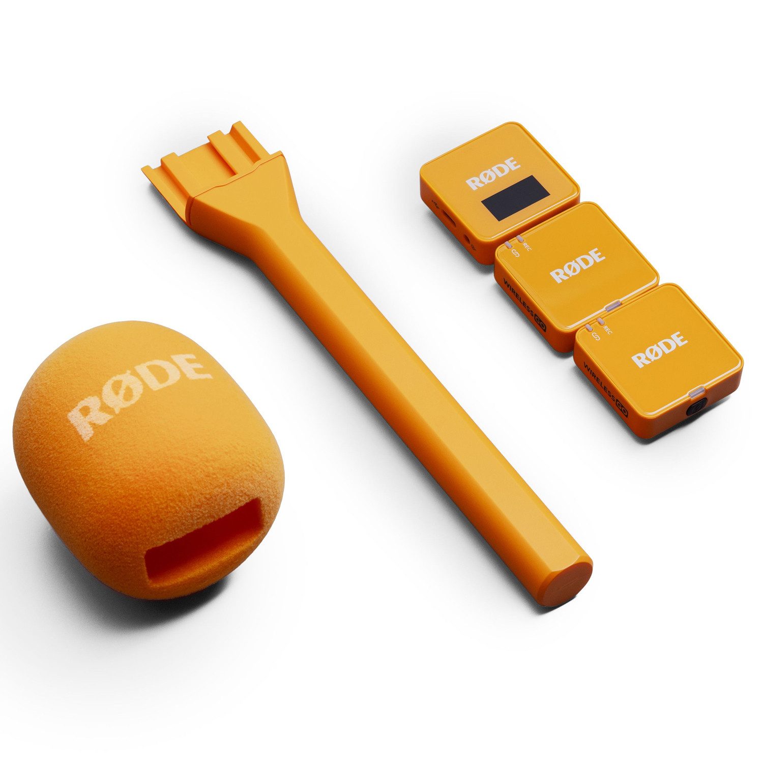 RØDE Rode Mikrofon-Funksystem Wireless GO Gen 3 Interview Set Orange. Digitales Aufnahmegerät (Vorteils-Set mit Interview Go und Fell-Windschutz)
