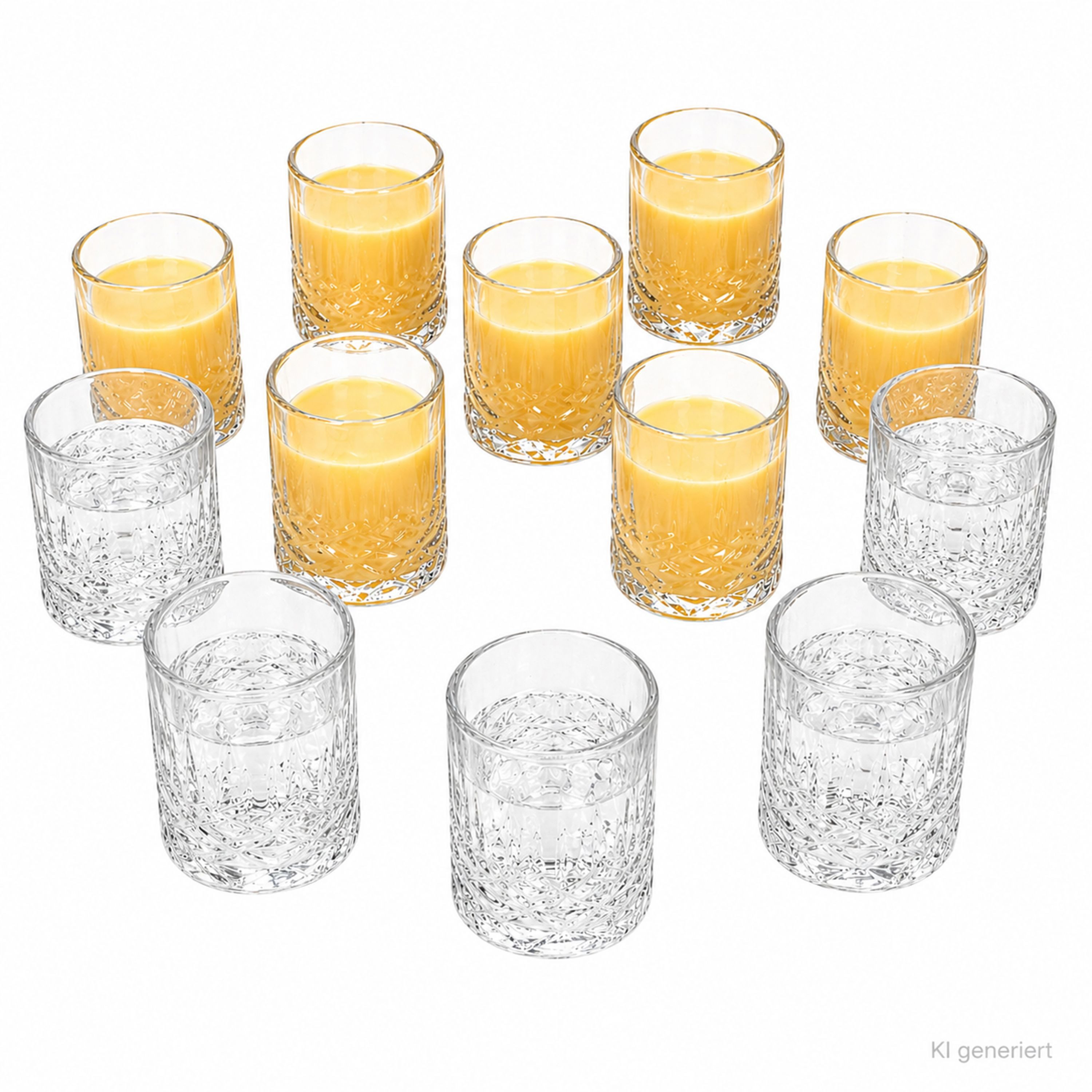 MamboCat Schnapsglas 12er Set Shot Schnapsgläser 2cl 4cl Relief Glas Stamper Bar Pinnchen, Glas