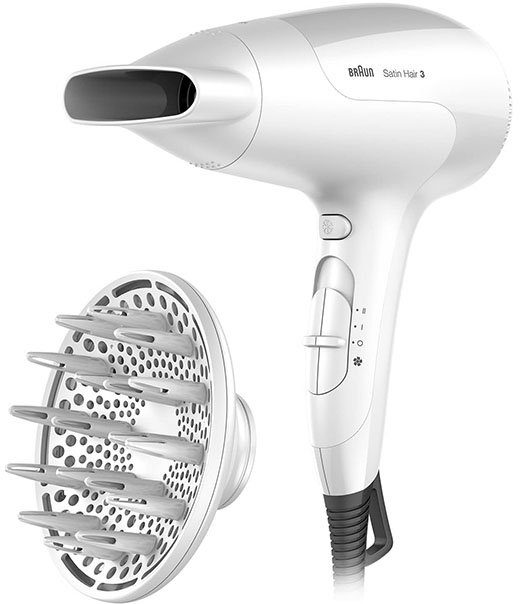 Kompakt Ionic-Haartrockner Satin Hair Braun Perfection, und 3 ergonomisch W, Power 2000 Braun