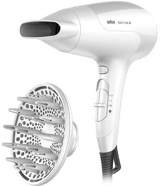 Braun Ionic-Haartrockner Braun Satin Hair 3 Power Perfection, 2000 W,  Kompakt und ergonomisch, Infrarot-Heizsystem für schnelles Trocknen