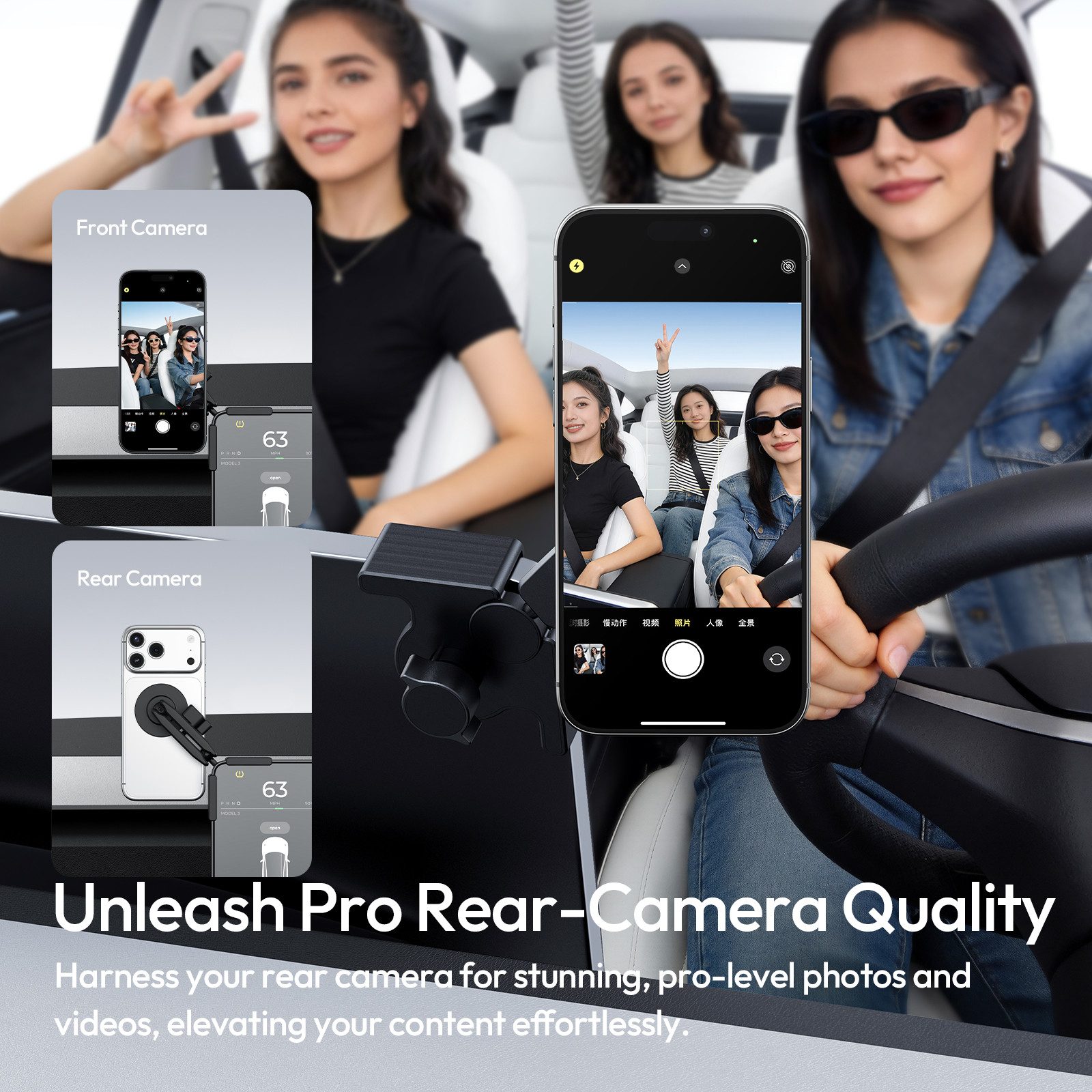 ULANZI Handy-Halterung Ulanzi SK28 360° Magnetische Handyhalterung für Tesla Model 3 / Y