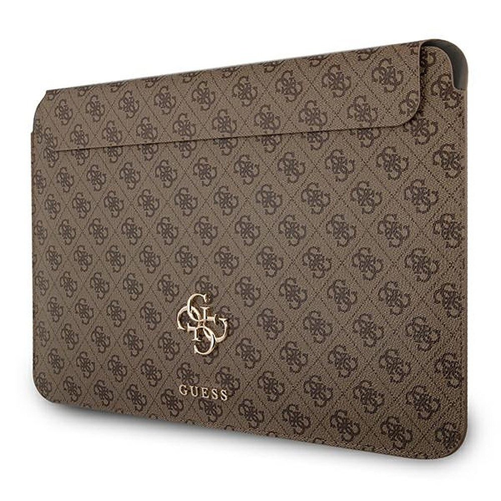 Guess Laptoptasche Notebookhülle Schutzhülle (Spar-Set, 1-tlg), Saffiano-Optik, goldfarbenes 4G-Logo