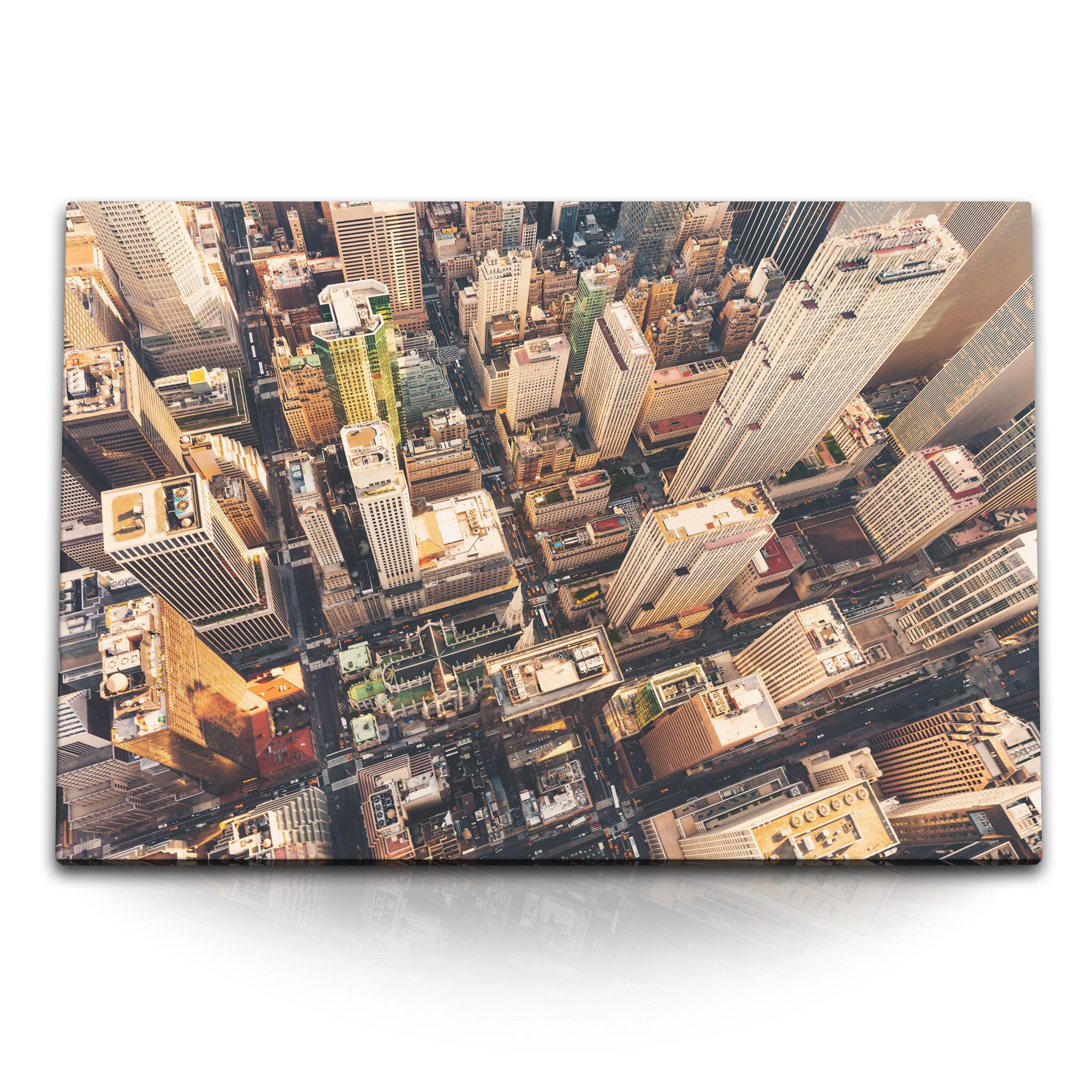 Leinwandbild 120x80cm Wandbild auf Leinwand New York Manhattan aus der Luft Hochhäu