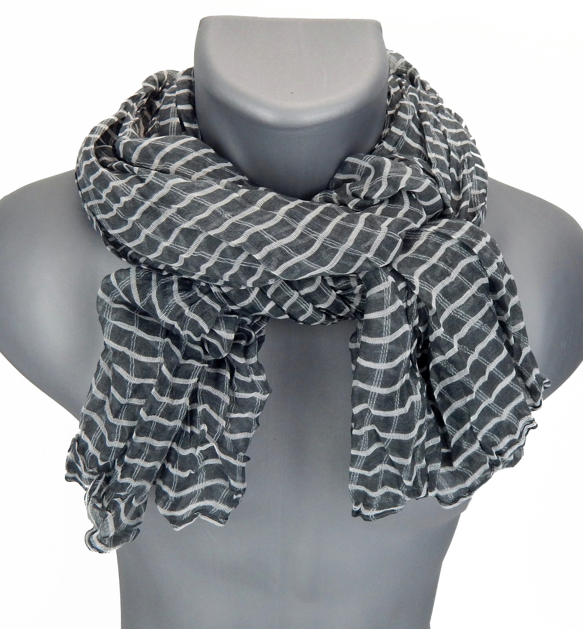 Ella Jonte Modeschal, leichter Schal Rot Blau Schwarz oder Grau Weiss gestr günstig online kaufen