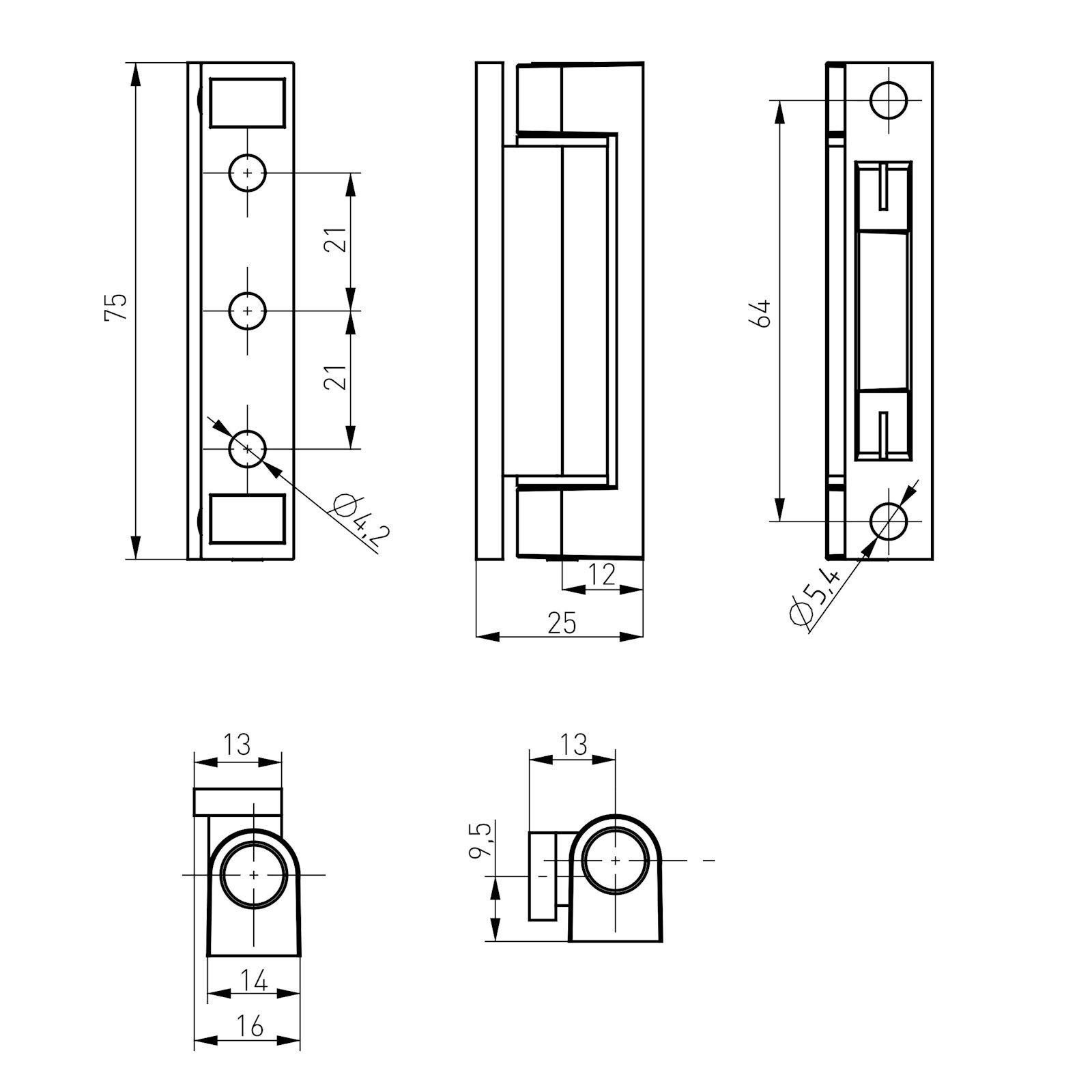 Braun SO-TECH® Metall St) 75 (1 mm Fensterbeschlag Fensterband