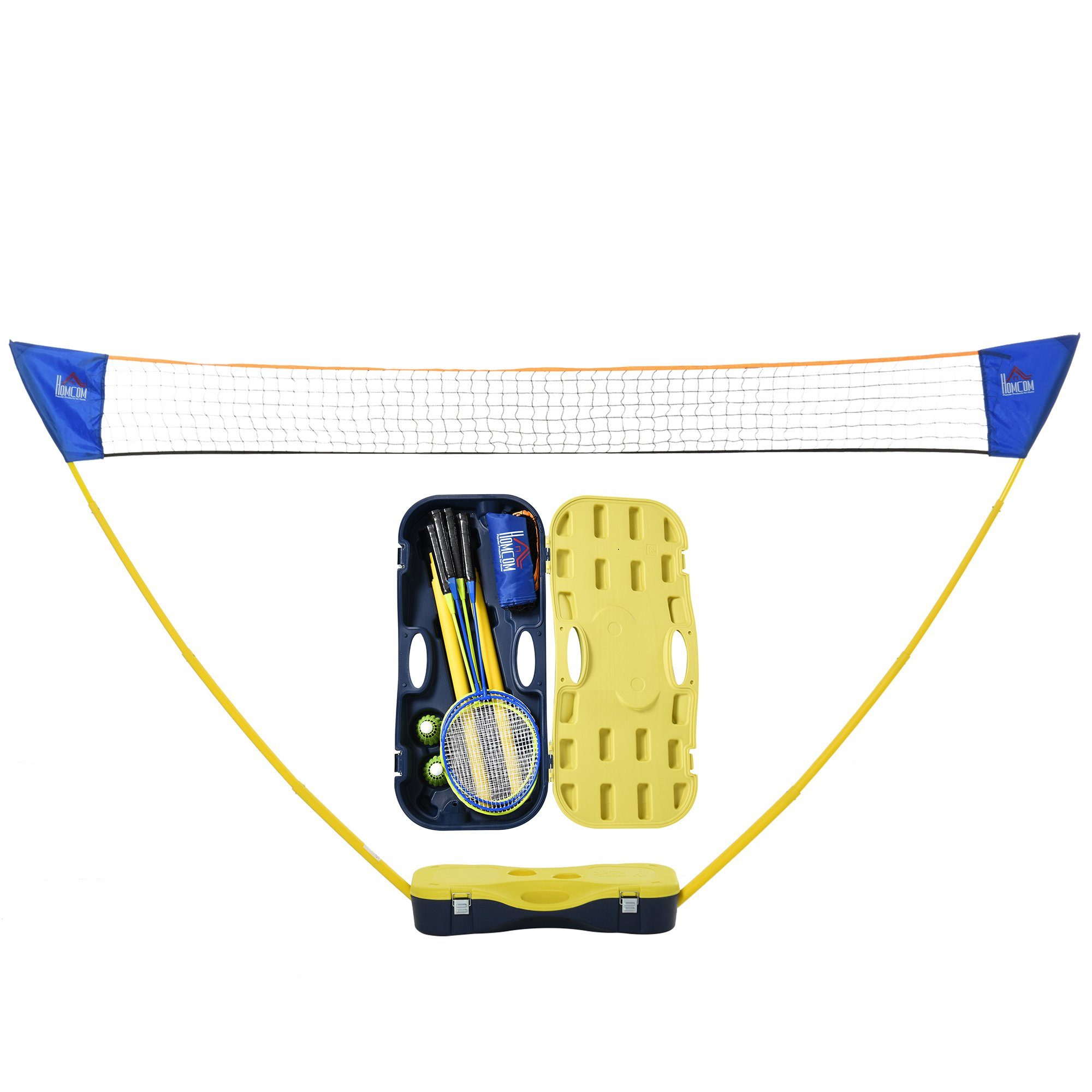 HOMCOM Badmintonnetz Badmintonnetz mit 4 Schlägern