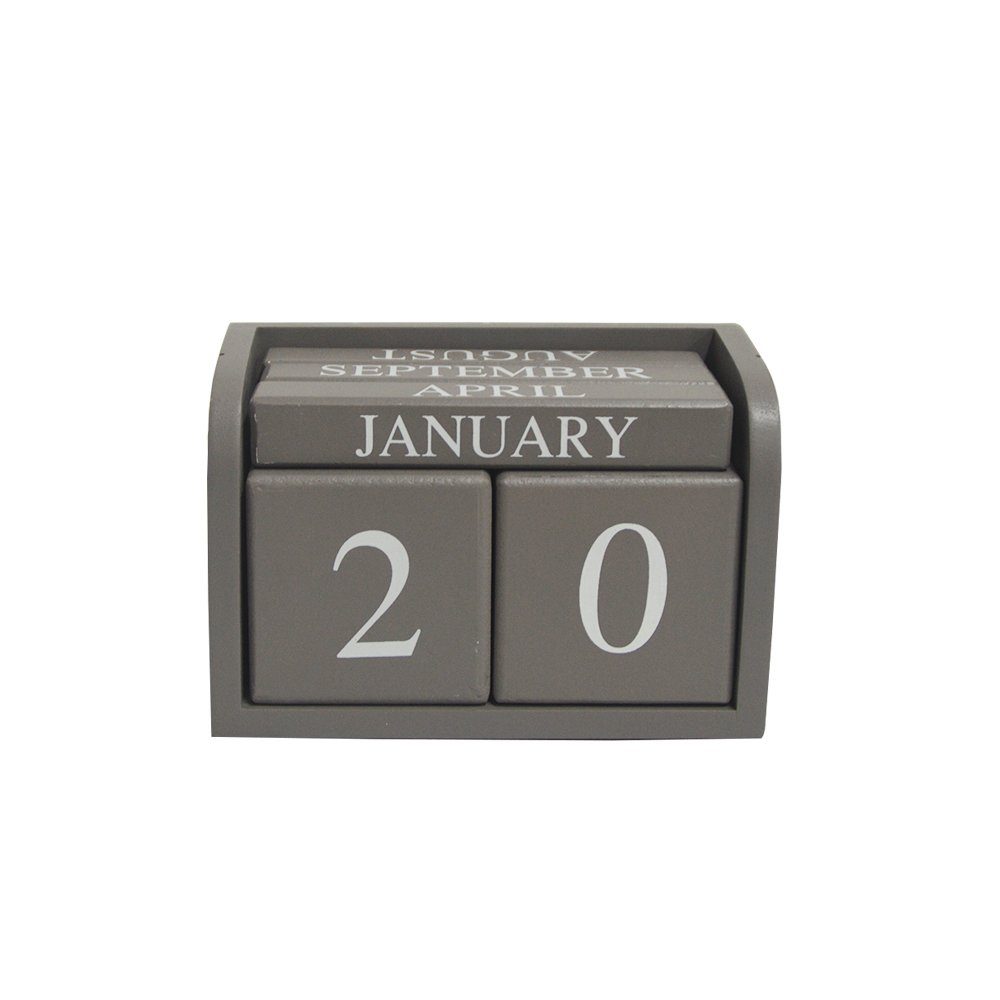 DRULINE ewige Kalender Tischkalender Kalender Dauerkalender Holz Würfelfo