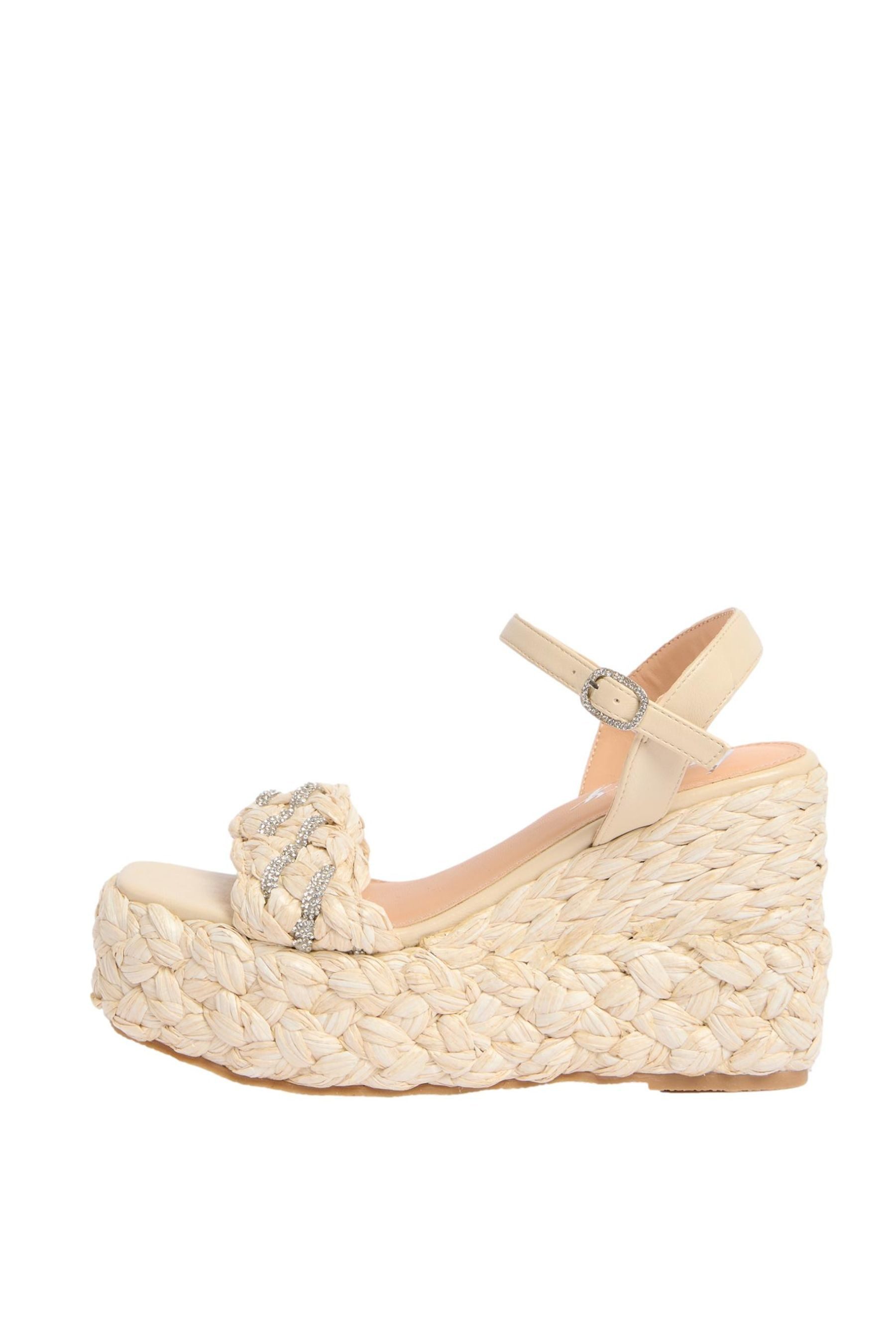 LIPSY Lipsy mittelhohe Espadrille-Sandaletten mit Strass Keilsandalette