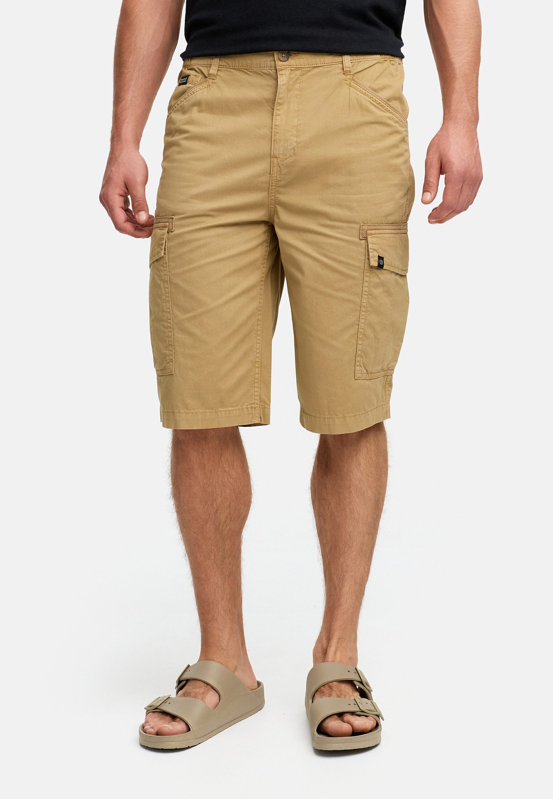 INDICODE Cargoshorts Herren INNadim Cargoshorts aus Baumwolle mit elastischen Einsätzen am Bund für eine flexible Passform