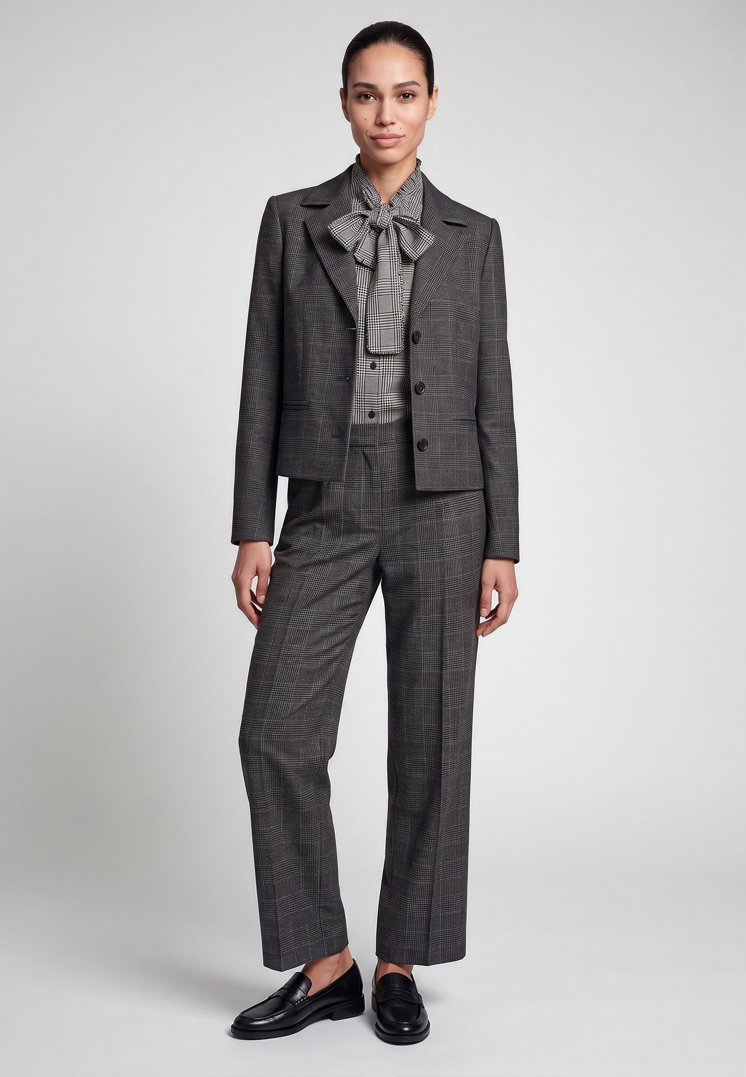 MARC AUREL Bundfaltenhose mit Silberfaden