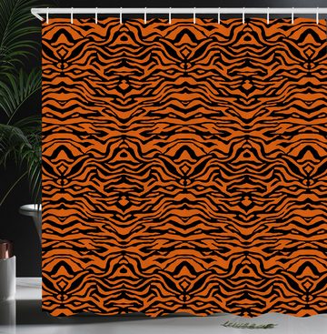Abakuhaus Duschvorhang Moderner Digitaldruck mit 12 Haken auf Stoff Wasser Resistent Breite 175 cm, Höhe 180 cm, Safari Dschungel-Tiger-Haut-Streifen
