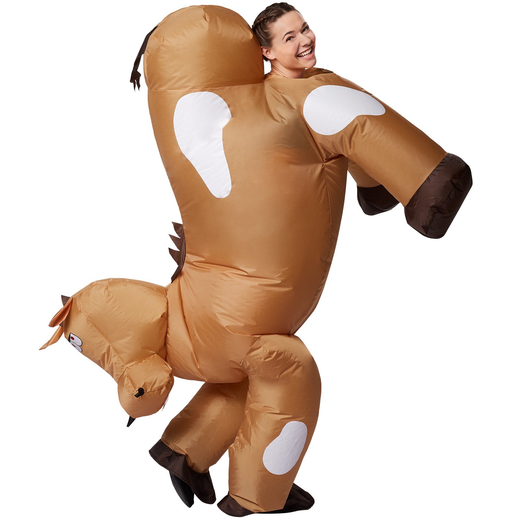 dressforfun Kostüm Selbstaufblasbares Kostüm Pferd, Ideale Verkleidung für einen närrischen Auftritt