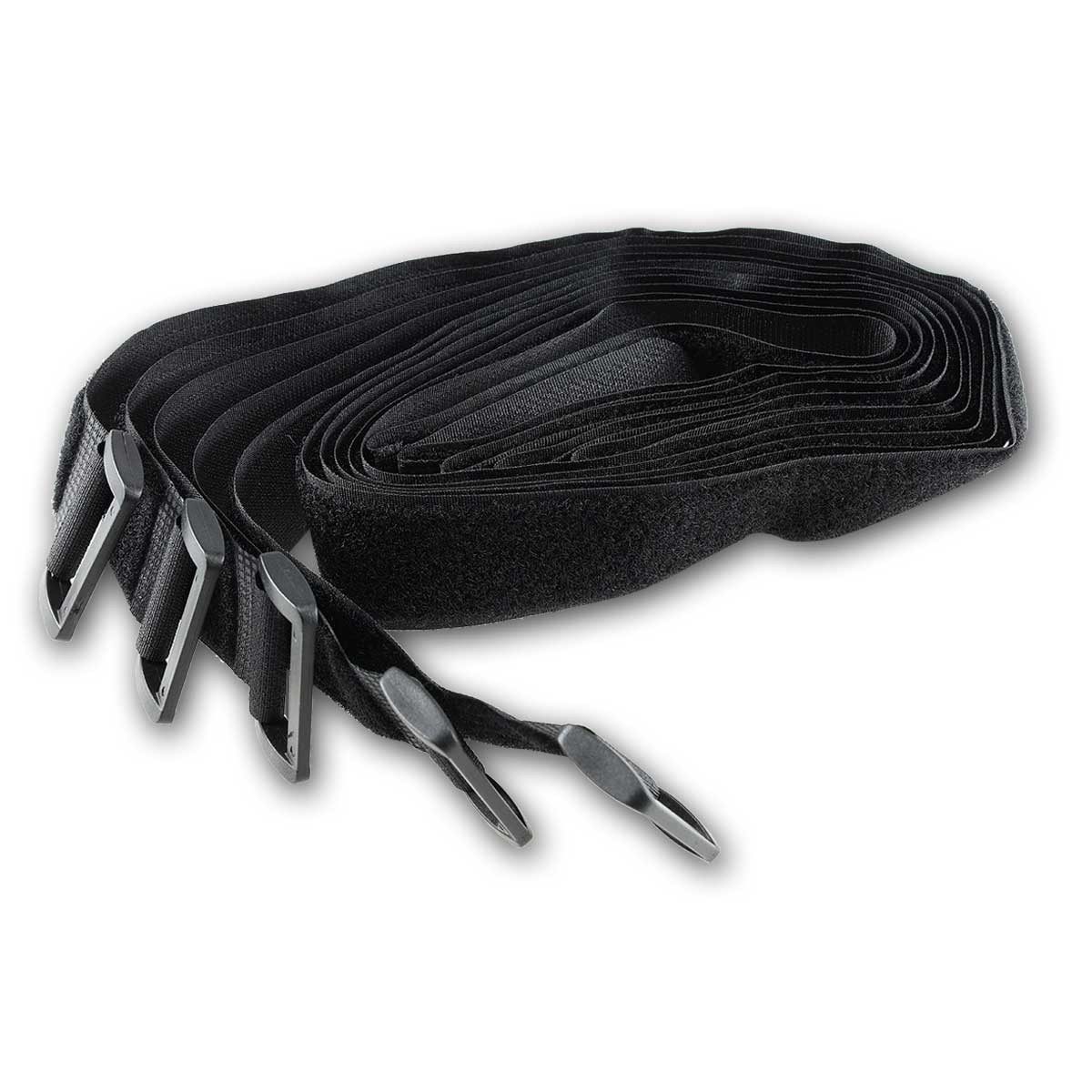 ChiliTec Klettband Klettband mit Öse, 5er Pack 80x3cm, schwarz