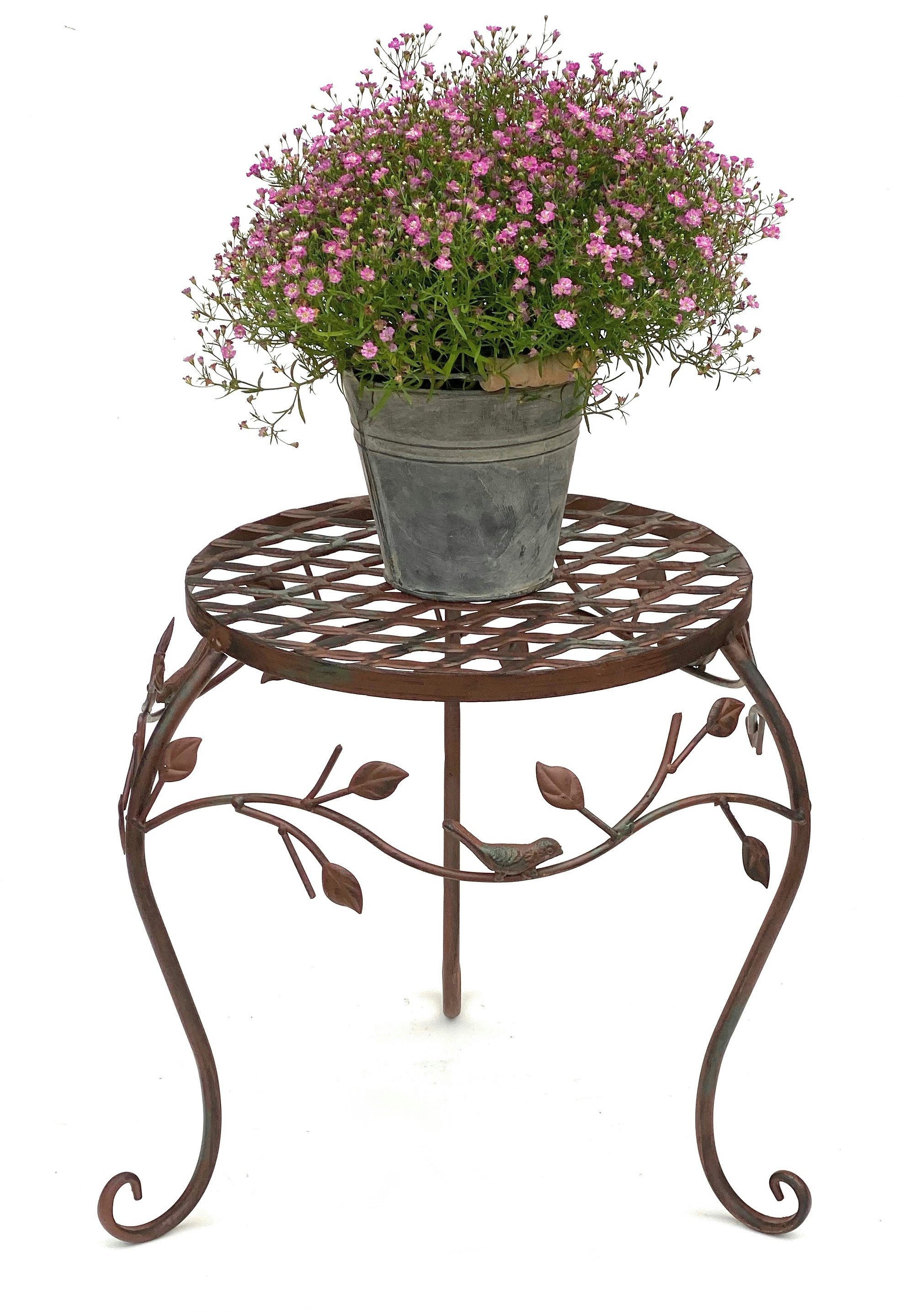 DanDiBo Цветочный табурет Metall Braun 25 - 35 cm Подставка для цветов Blumensäule Antik