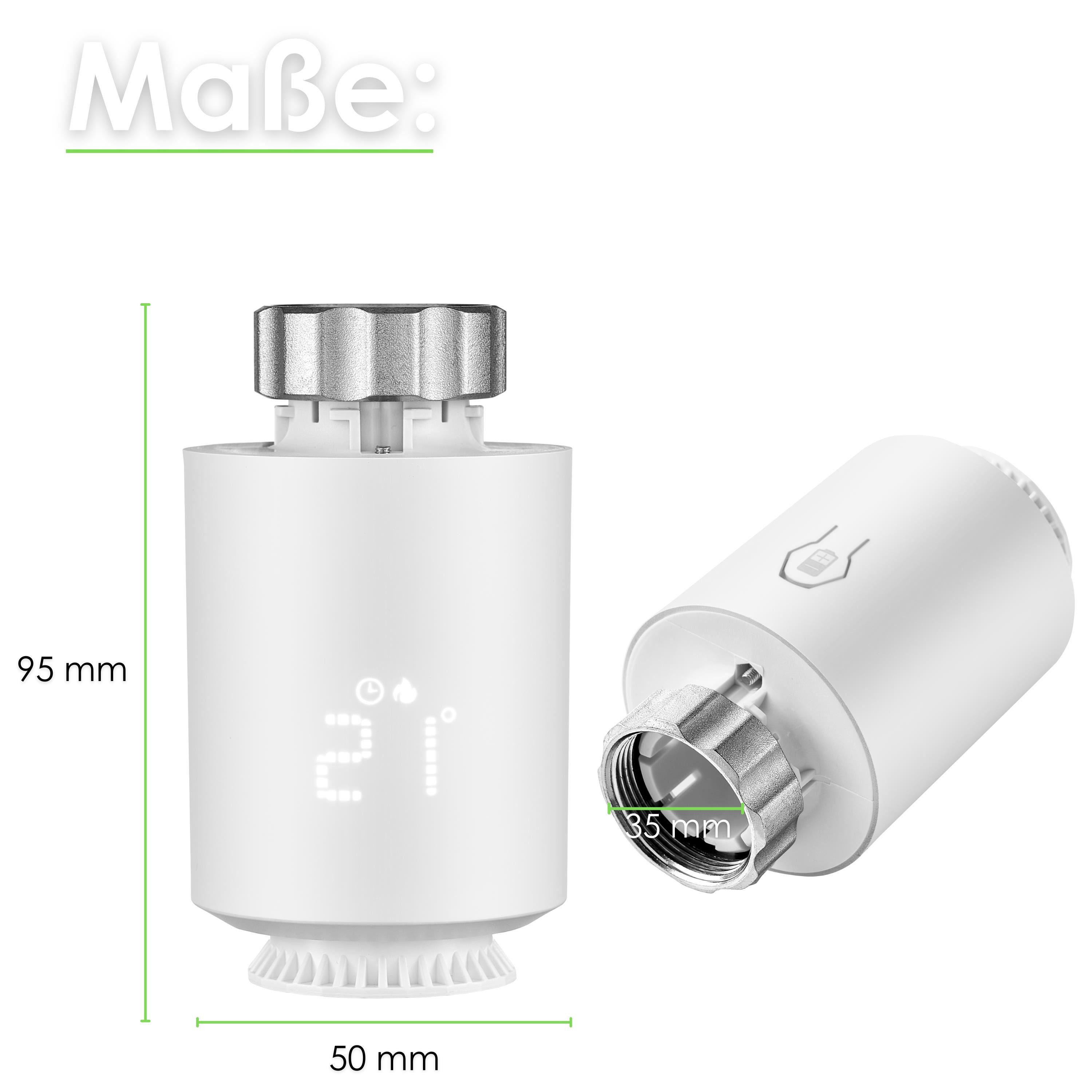 echos Heizkörperthermostat Zigbee Eco-4160, (Packung, 1 St) Kindersicherung, Zeitpläne, Frostschutz, energiesparend, Smartlife APP