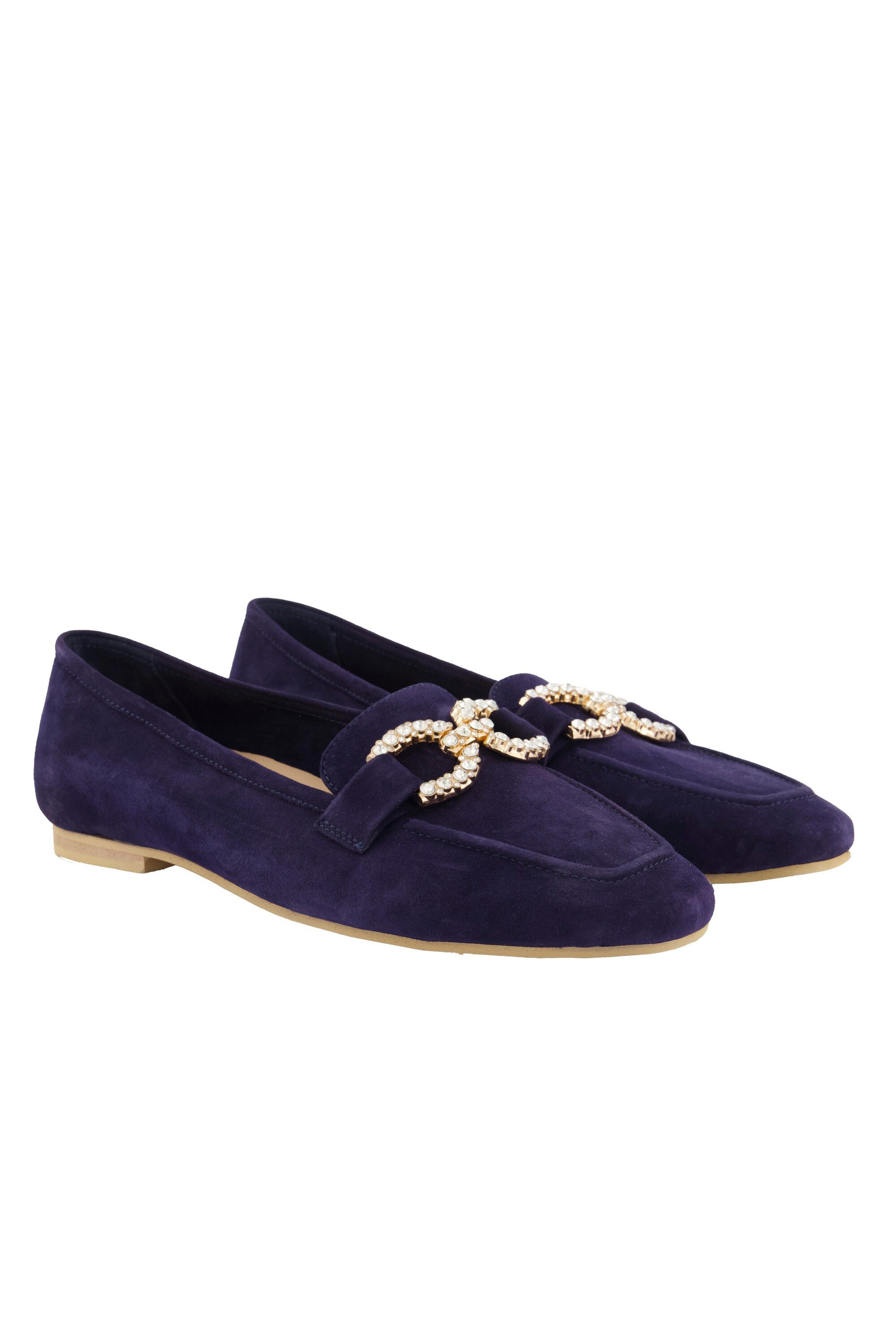 Ulla Popken Leder-Ballerinas Veloursleder Wechselfußbett Mokassin günstig online kaufen