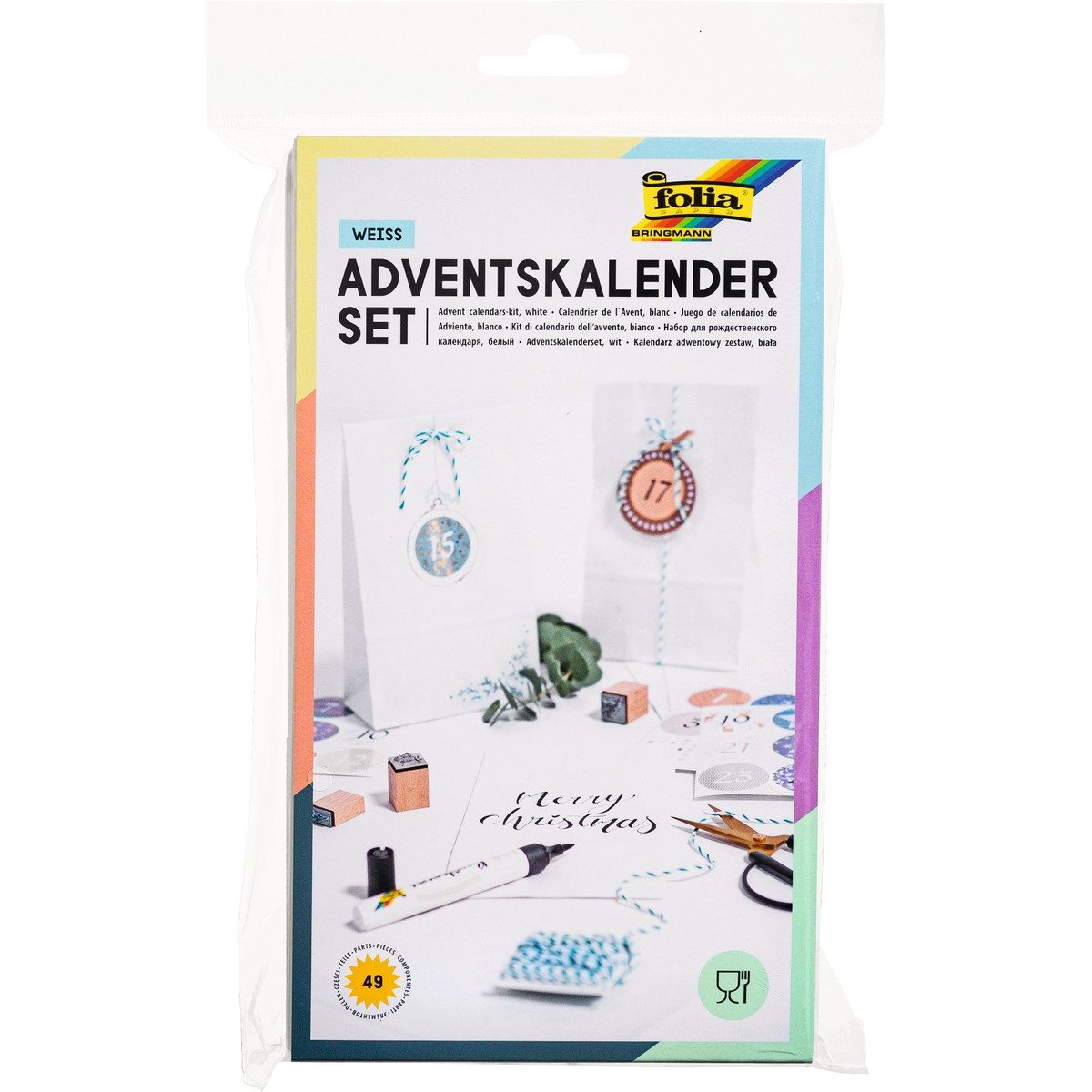 Folia Max Bringmann KG Adventskalender folia Bastelset Adventskalender Geschenktüten weiß